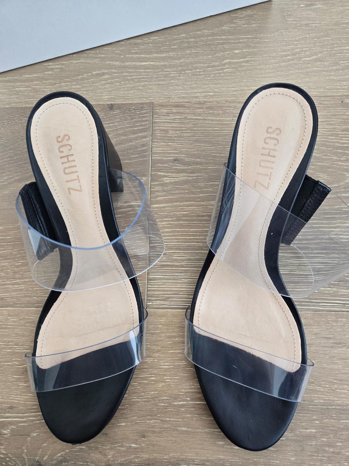 Other Schutz Victorie Vinyl & Leather Sandal Size US 8.5 / IT 38.5 - 4 Thumbnail