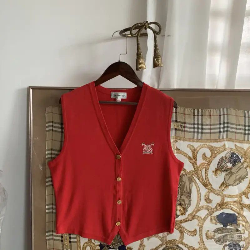 Burberry Burberry Red Cotton Blend Women's Knit Top Size M / US 6-8 / IT 42-44 - 1 Thumbnail