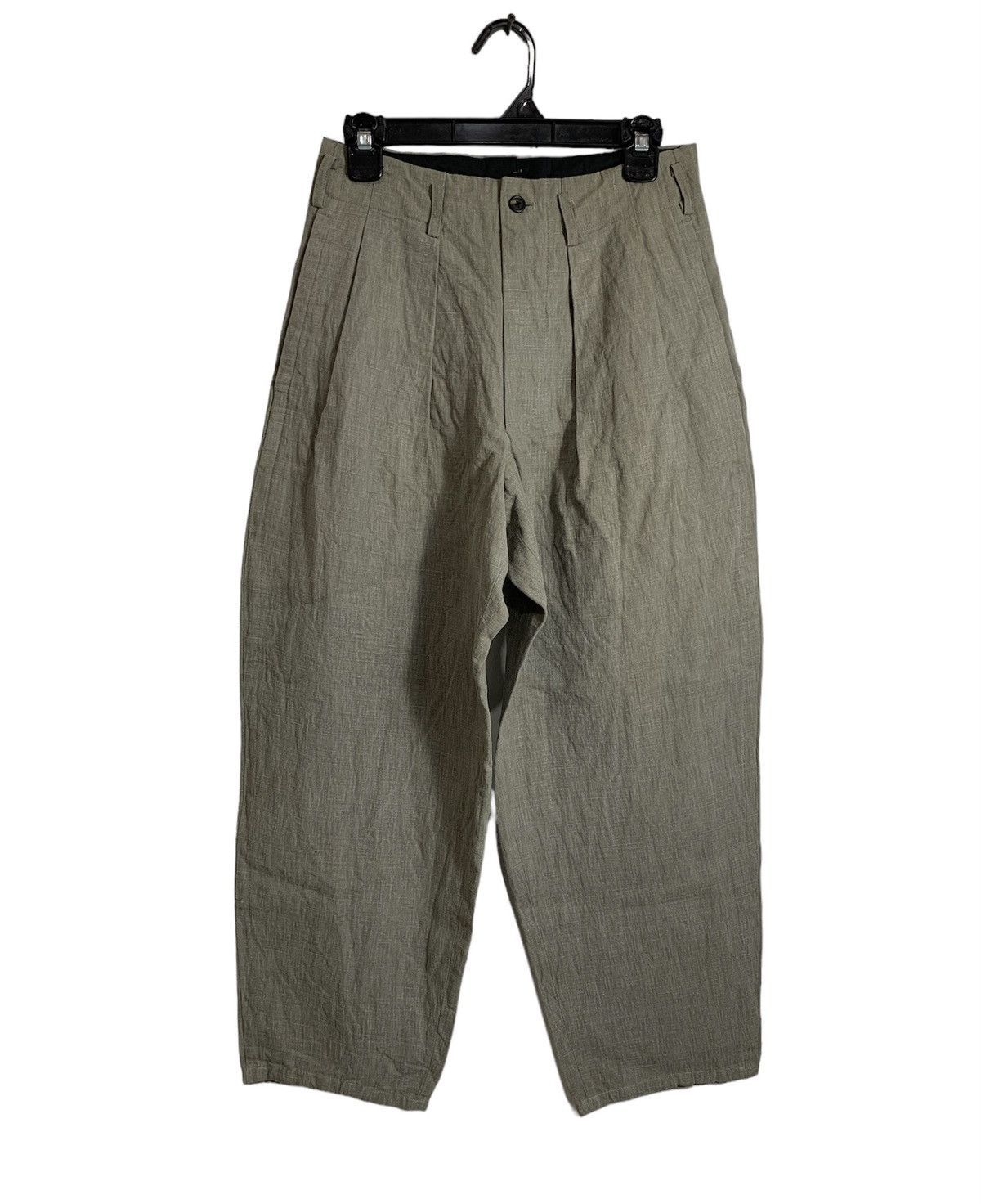 image of Yohji Yamamoto x YS For Men Y’S For Men Double Pleated Balloon Trouser Pant in Silver Stone (Size 2