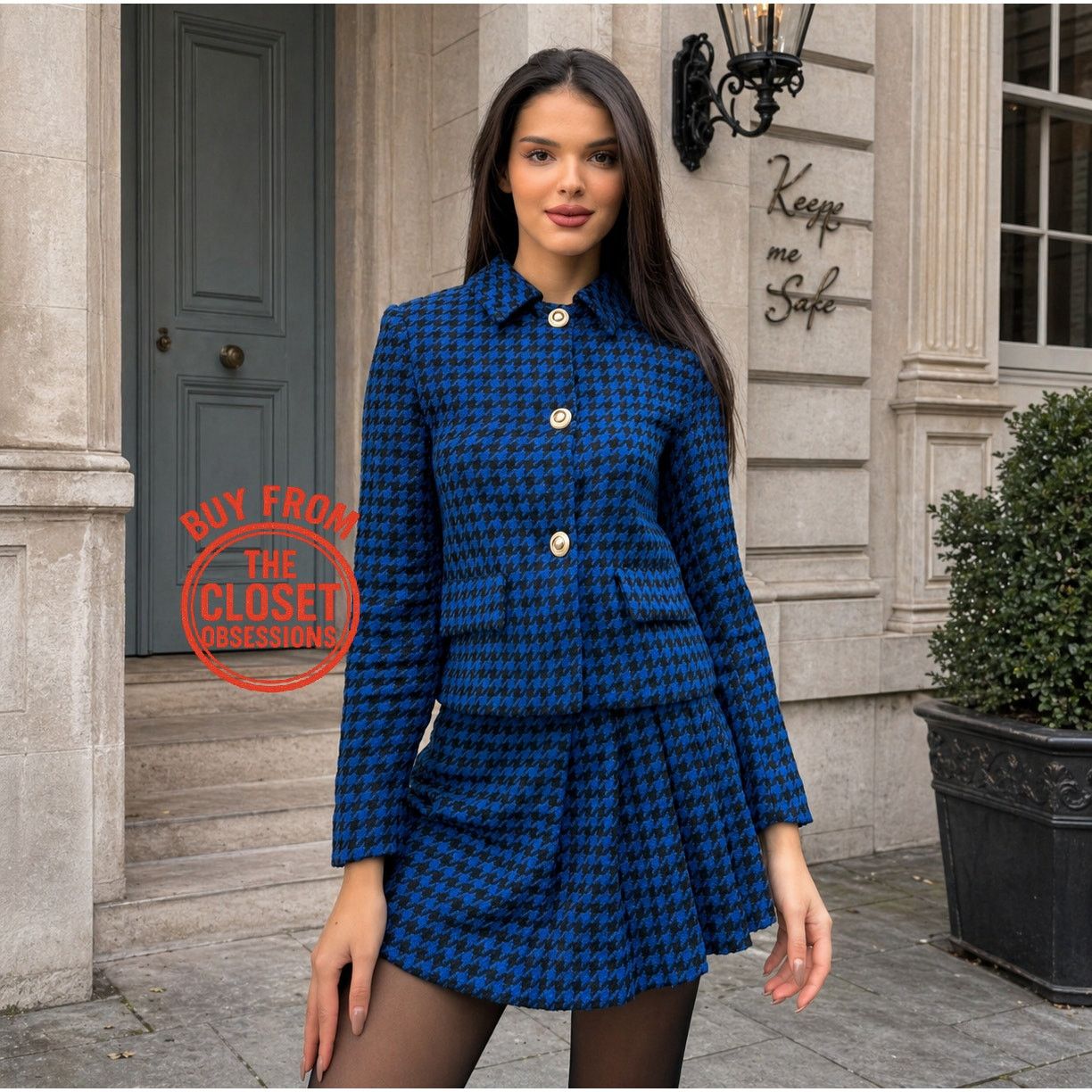Zara ZARA Houndstooth Blazer + Skort Set NWT L Size L / US 10 / IT 46 - 6 Thumbnail