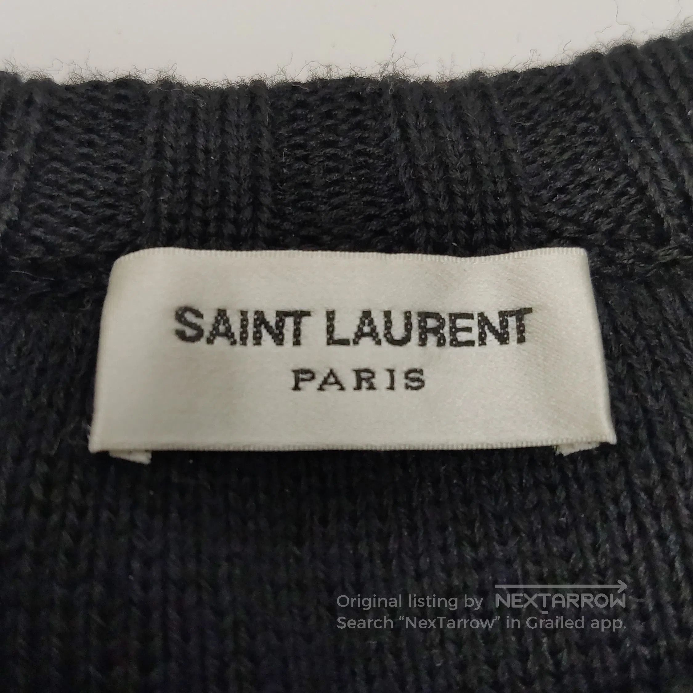 Saint Laurent Paris Saint Laurent Striped Cotton-Wool Long Sleeve Sweater. Size US M / EU 48-50 / 2 - 4 Thumbnail