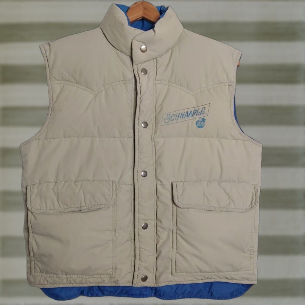 Vintage VINTAGE Schnaaple 100 Down Puffer Vest M Tan Blue Reversible Men’s Workwear Size US M / EU 48-50 / 2 - 1 Thumbnail