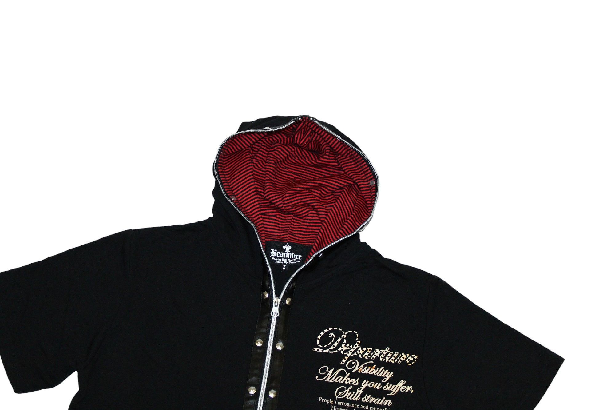 14th Addiction Y2K🔥Beaumere Poem Gothic Punk Designs Studded S/S Hoodie Size US M / EU 48-50 / 2 - 5 Thumbnail