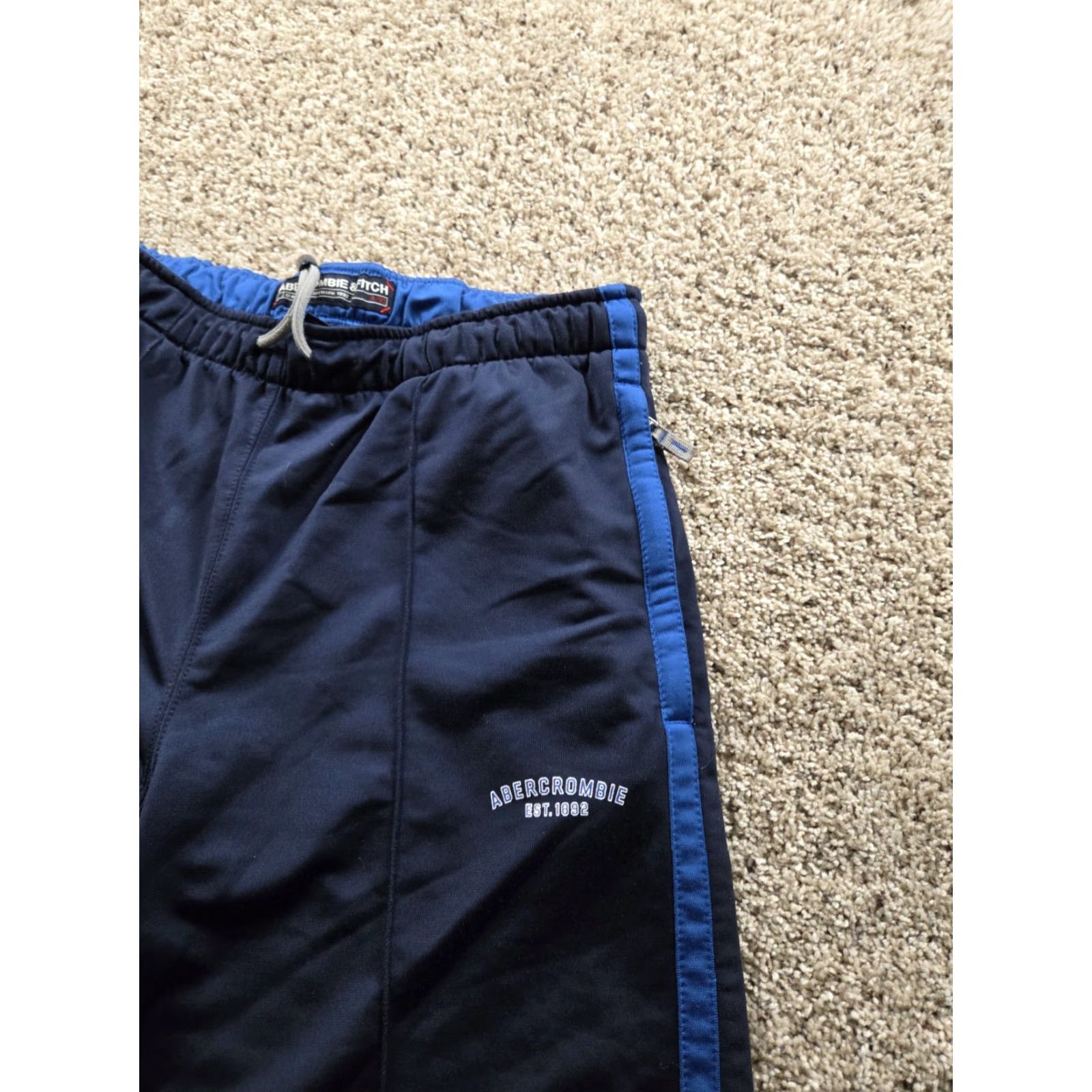 Abercrombie & Fitch VINTAGE Abercrombie & Fitch Track Pants Mens Small Blue Straight Leg Y2K Pants Size US 29 - 3 Thumbnail