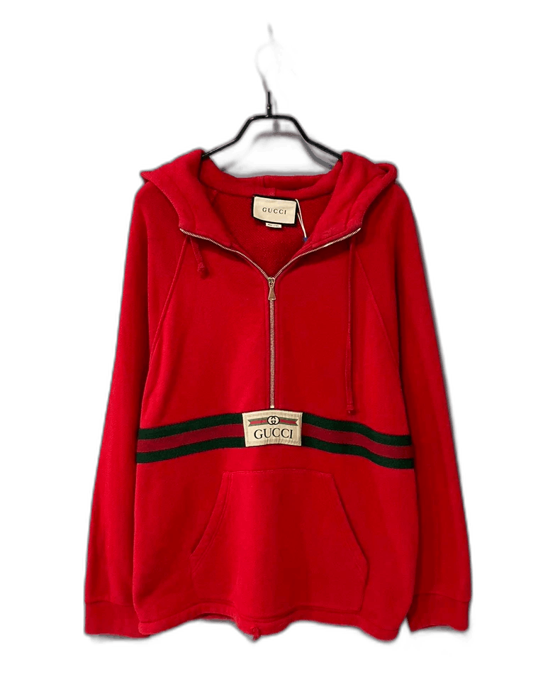 Gucci Gucci Half-Zip Red Hoodie Size S / US 4 / IT 40 - 1 Thumbnail