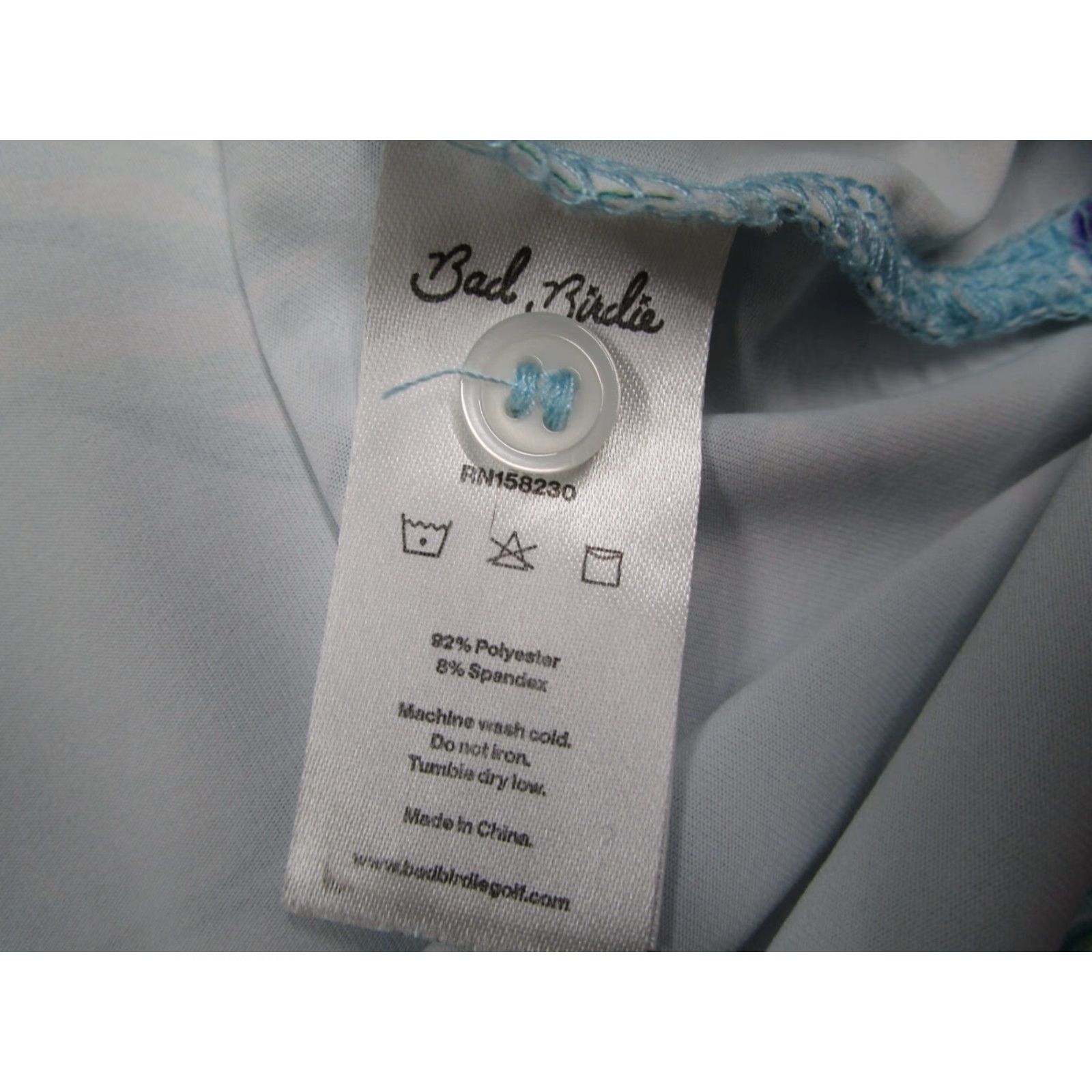 Vintage BAD BIRDIE Polo Shirt Mens Medium Blue Floral Golf Polo Hawaiian Performance Size US M / EU 48-50 / 2 - 4 Thumbnail