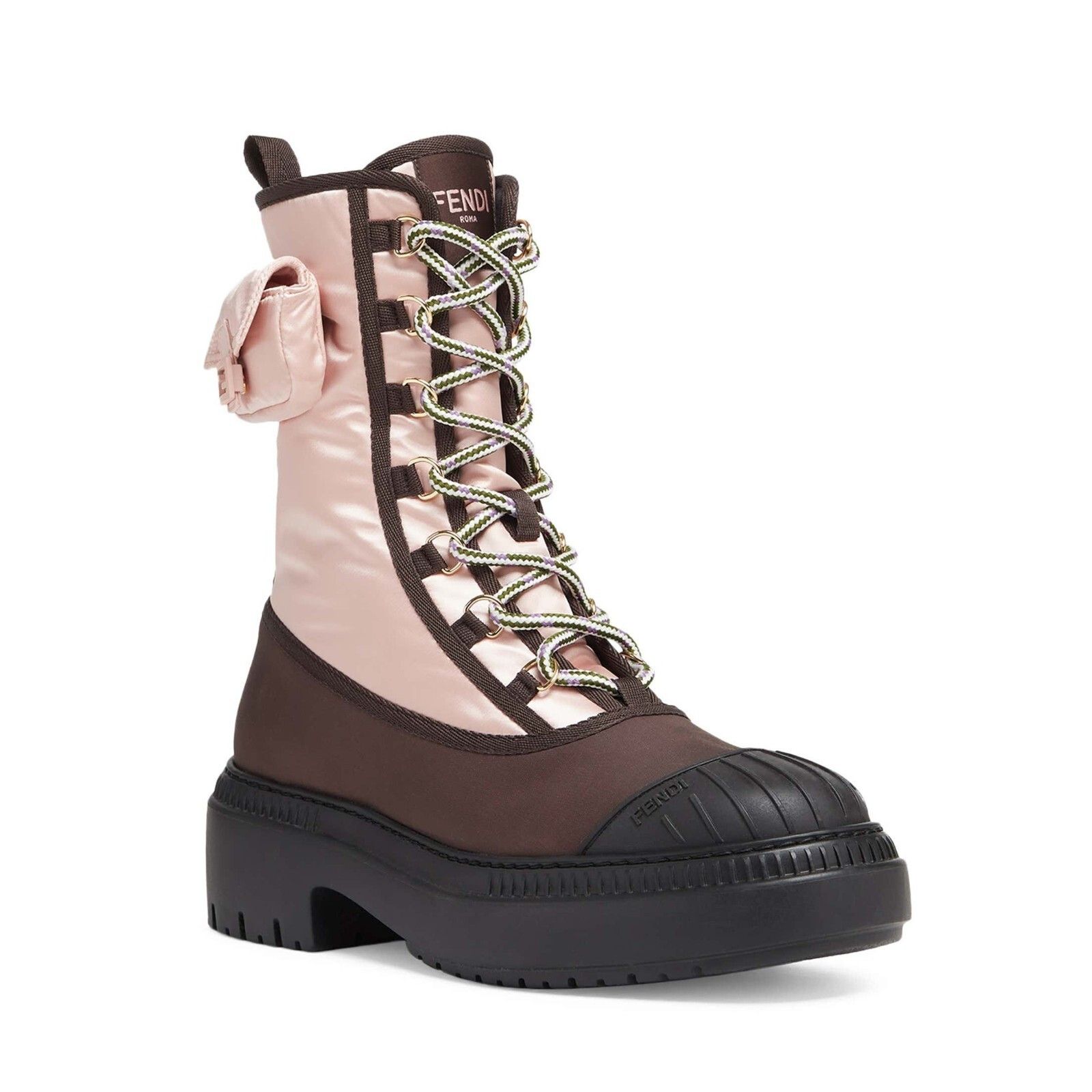 Fendi Domino Pink Nylon Biker Boots with Baguette Pocket $1450 Size US 9.5 / IT 39.5 - 1 Thumbnail