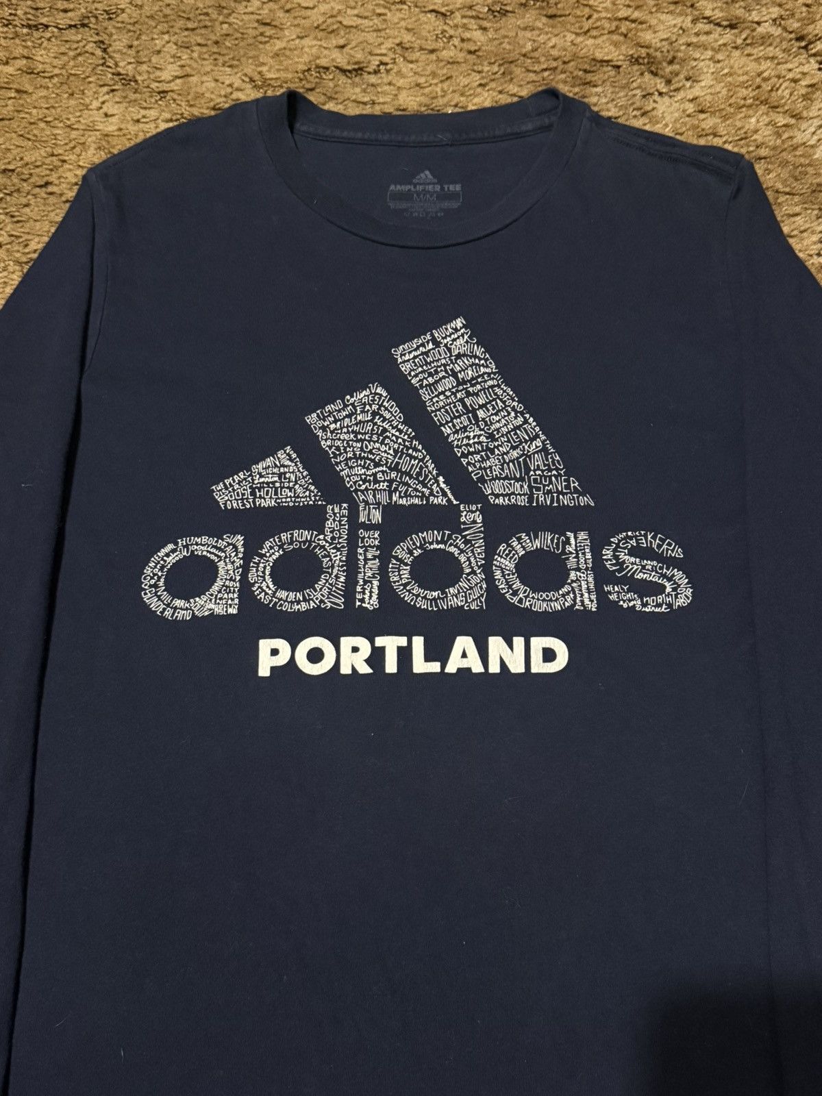 Adidas Adidas Portland Logo T-Shirt Longsleeve Tee Navy Blue Medium Size US M / EU 48-50 / 2 - 2 Thumbnail