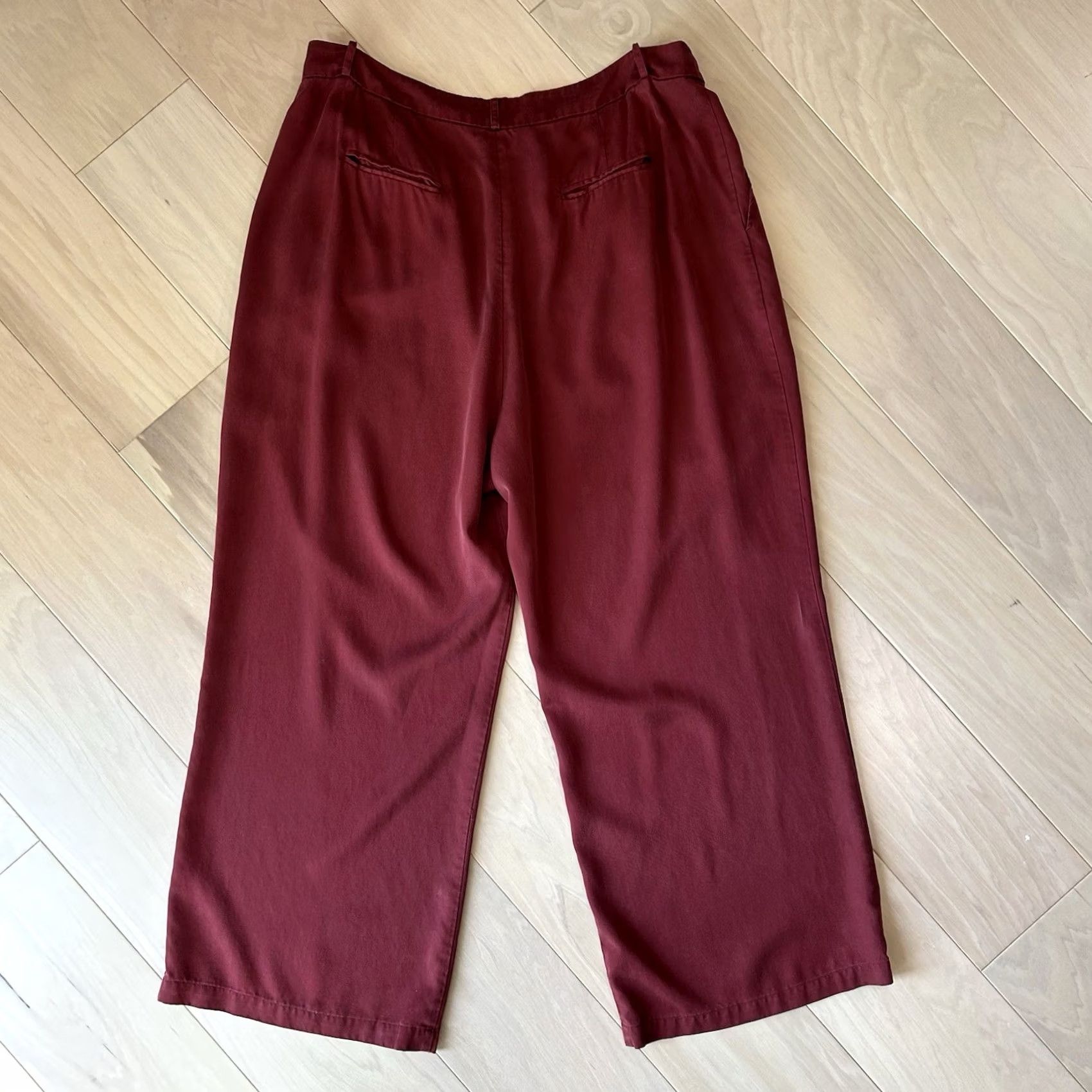 Reformation Reformation Pants Womens 18 Maroon Type Mason Wide Leg Stain Women Size 40" / US 18 - 5 Thumbnail