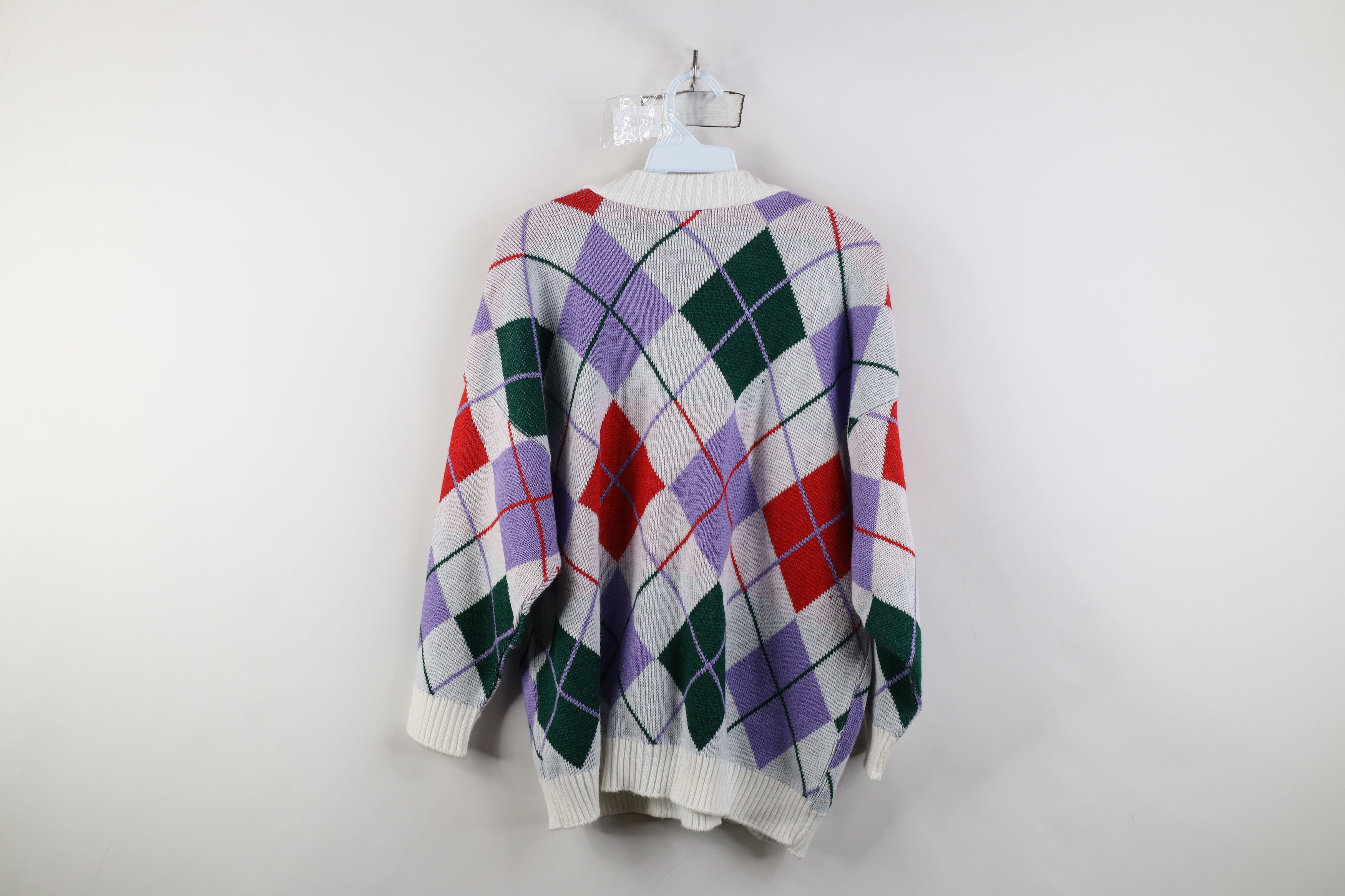 Vintage Vintage 90s Streetwear Diamond Knit Mock Neck Sweater USA Size M / US 6-8 / IT 42-44 - 10 Thumbnail