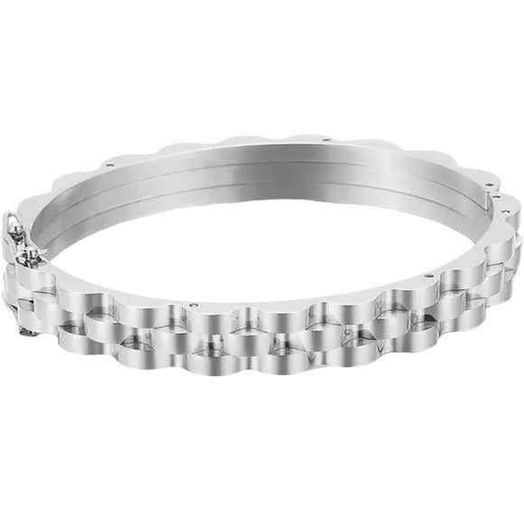 Other 9mm Stainless Steel Cuff Bangle Unisex Bracelet (S) Size ONE SIZE - 1 Thumbnail