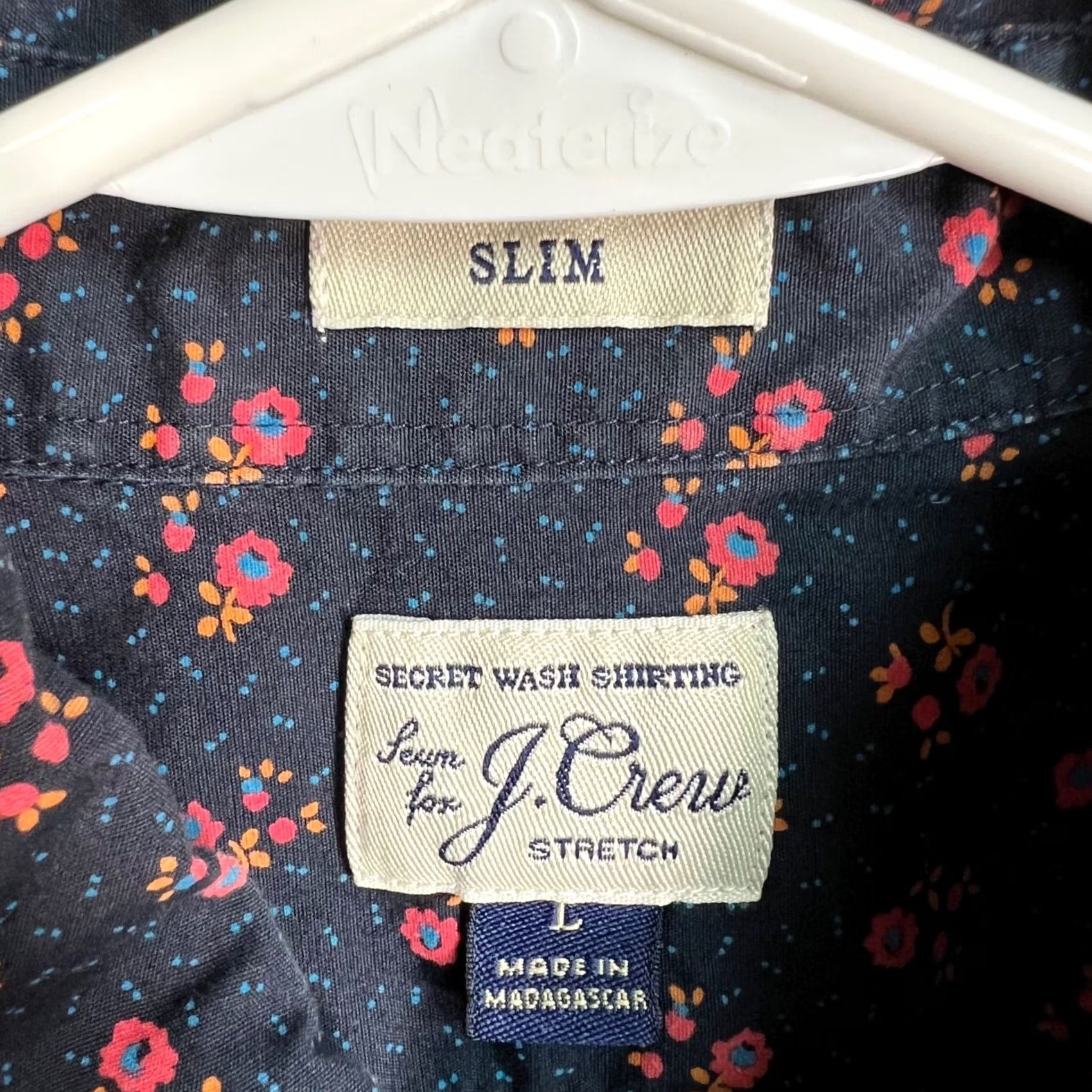 J.Crew J.CREW Mens Large Slim Fit Secret Wash Stretch Floral Button-Down Shirt Size US L / EU 52-54 / 3 - 3 Thumbnail
