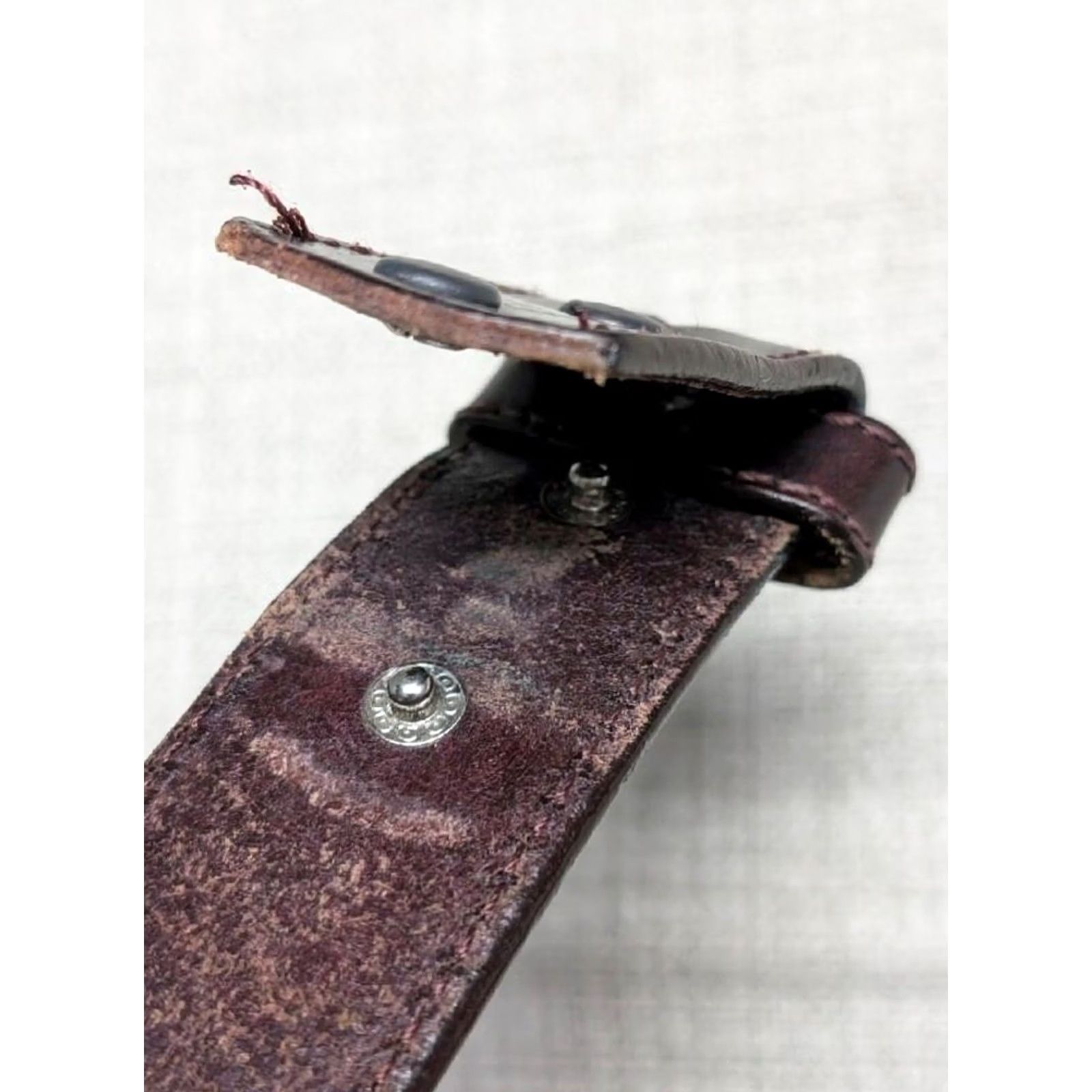 Vintage VINTAGE Resistol belt Tooled brown cowhide leather Western Belt 42 Men Belt Buckle 1-1/2" width Size 42 - 7 Thumbnail