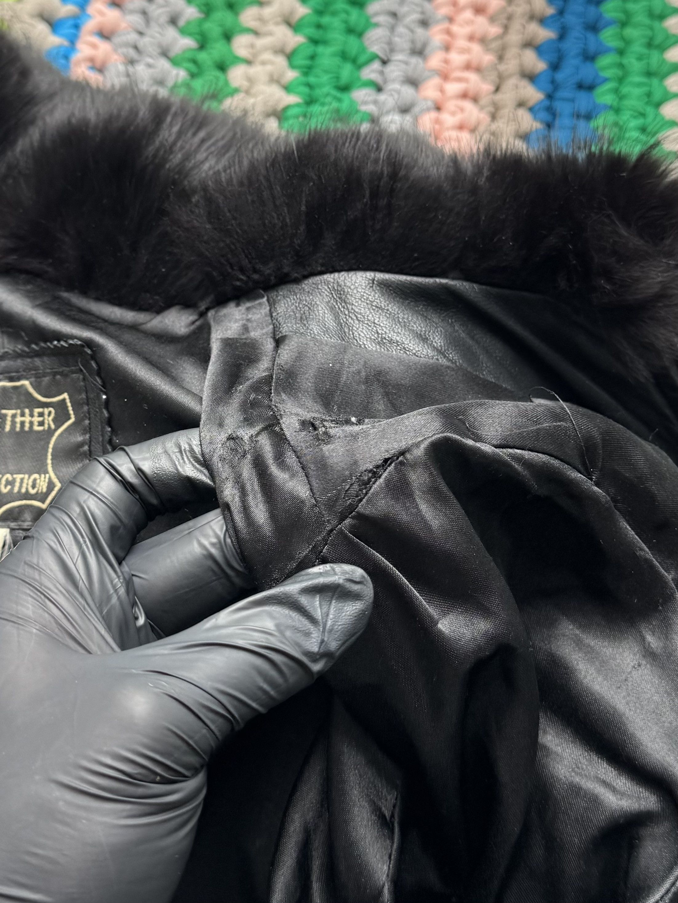 Vintage Women Vintage Leather Real Fur Jacket Winter Coat (D15) Size M / US 6-8 / IT 42-44 - 18 Thumbnail