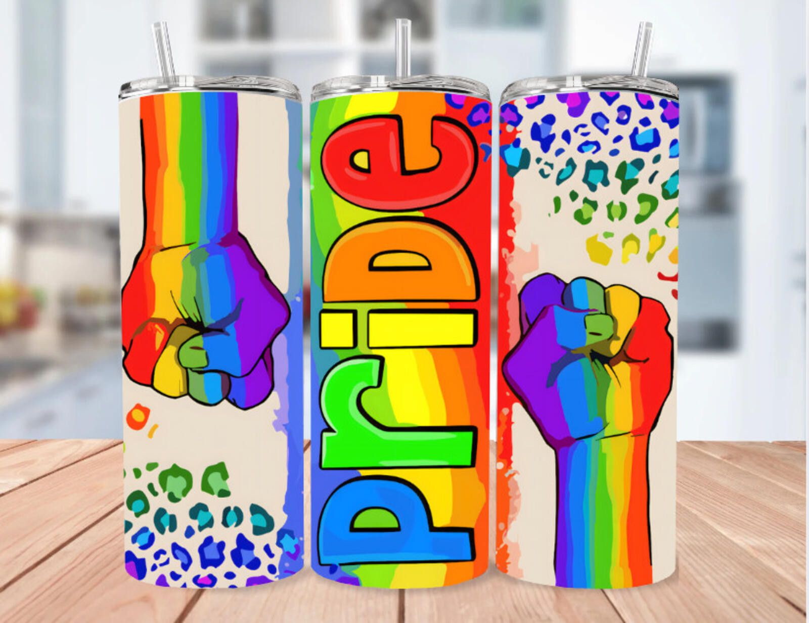 The Unbranded Brand Pride LGBTQ Fist Skinny Stainless Steel Tumbler 20 Oz Size ONE SIZE - 1 Thumbnail