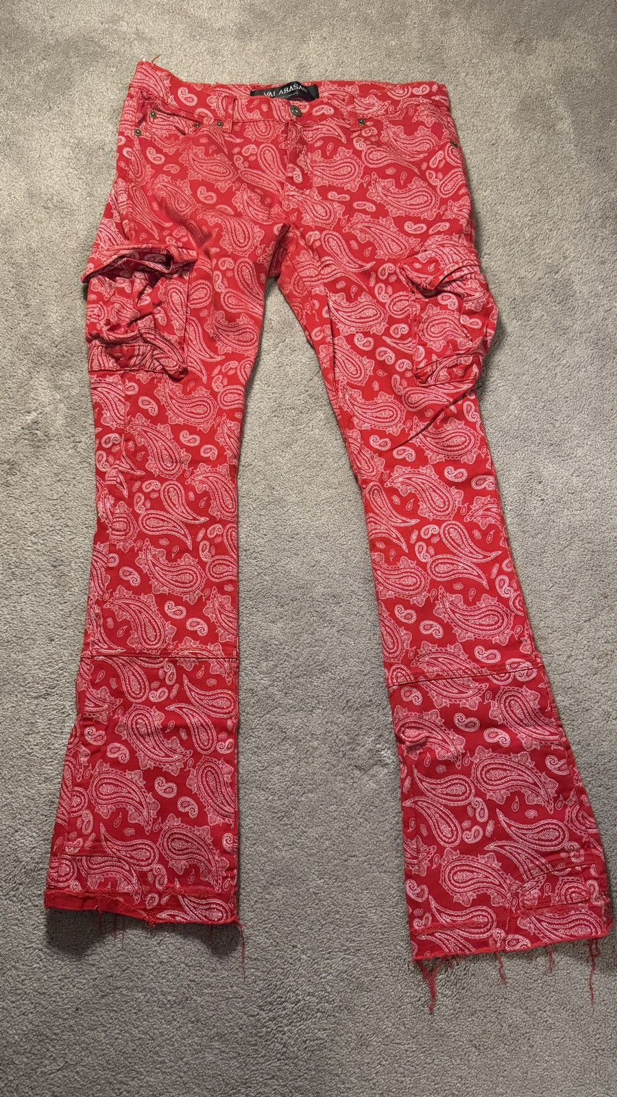 Valabasas Valabasas Red & White Paisley Print Cargo Size US 34 / EU 50 - 1 Thumbnail