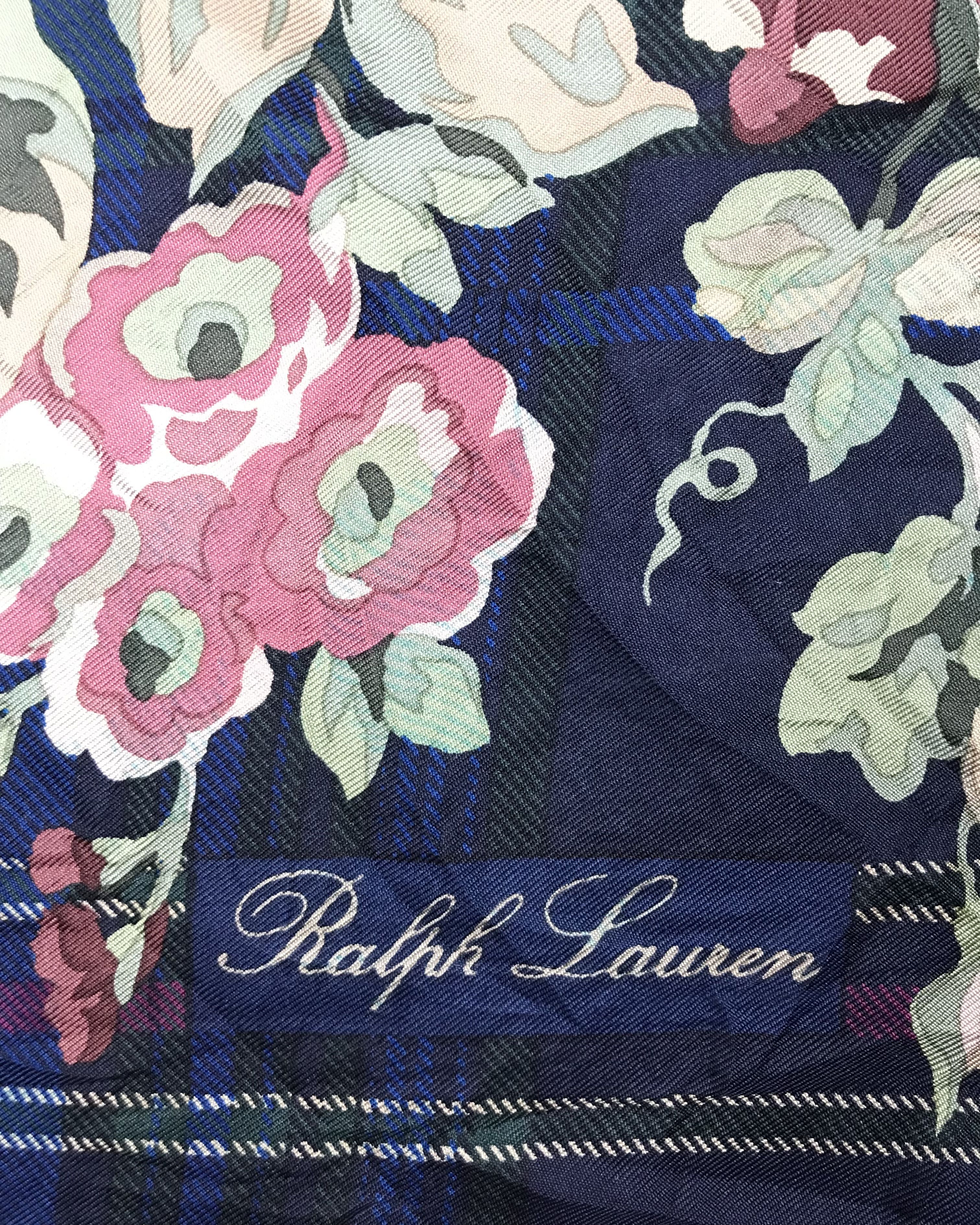 Ralph Lauren RL603 Vintage Ralph Lauren Silk Scarf Shawl Designer Scarf Size ONE SIZE - 6 Thumbnail
