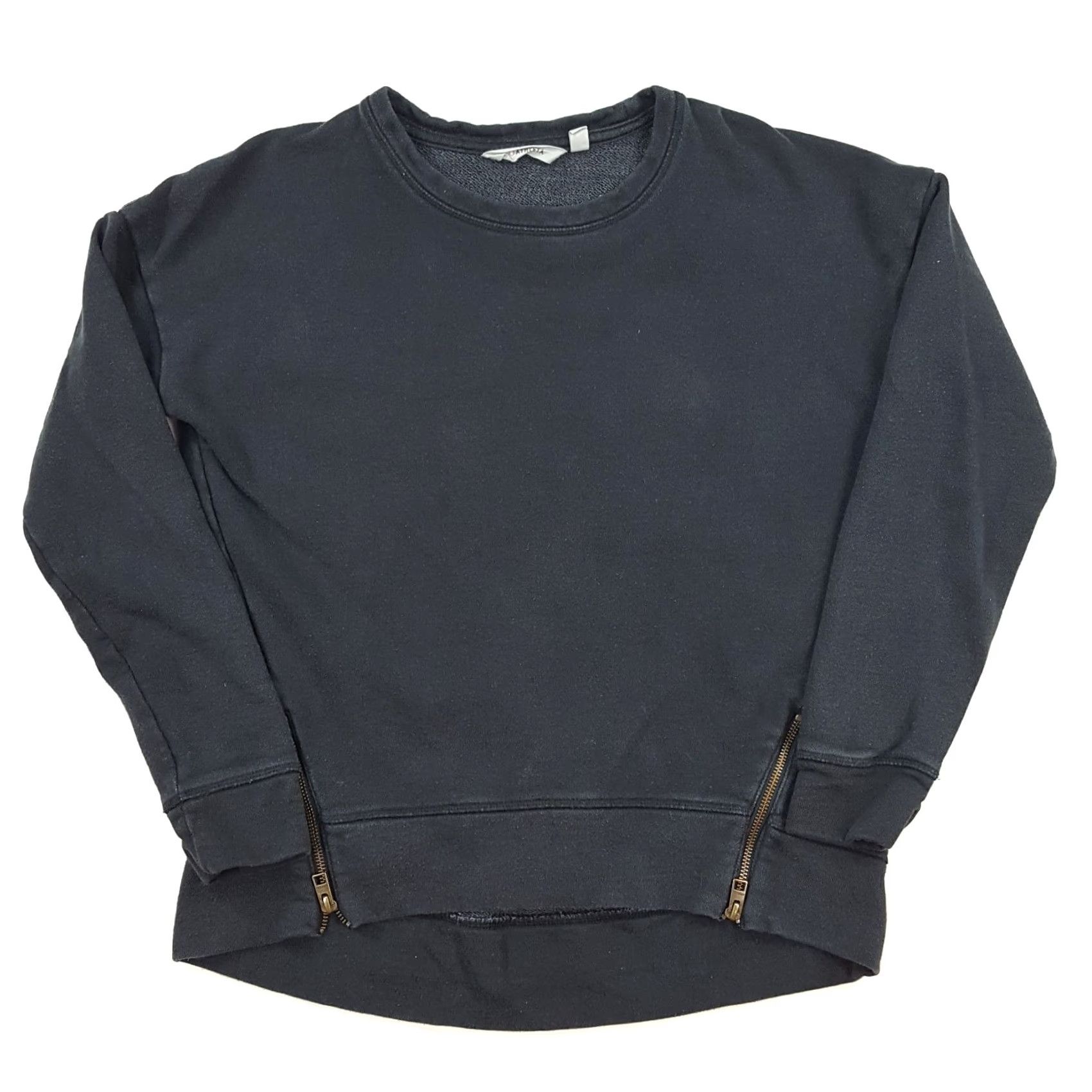 Athleta Athleta Womens XS Black Side Zip Crewneck Sweatshirt Athleta Shirt Adult XS Black Athletic Retro Size XS / US 0-2 / IT 36-38 - 2 Thumbnail