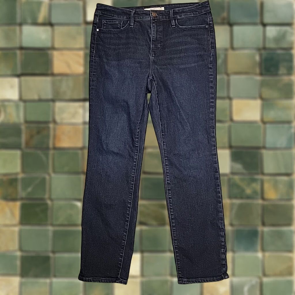 Athleta Athleta Jeans Womens 14 Blue Sculptek Dark Wash Denim Straight Stretch Classic Size 36" / US 14 / IT 50 - 1 Thumbnail