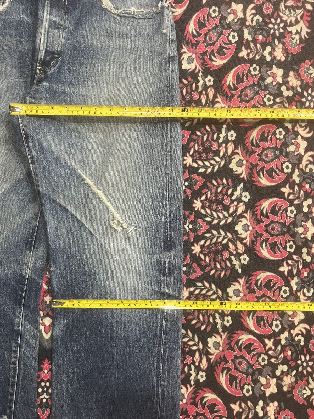 Okura Japan Okura 5 Blue Faded Washed Distressed Selvedge Jeans Size US 31 - 20 Thumbnail