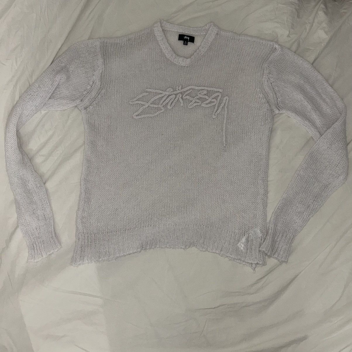 Stussy Loose Knit Logo Sweater Size US XL / EU 56 / 4 - 1 Thumbnail