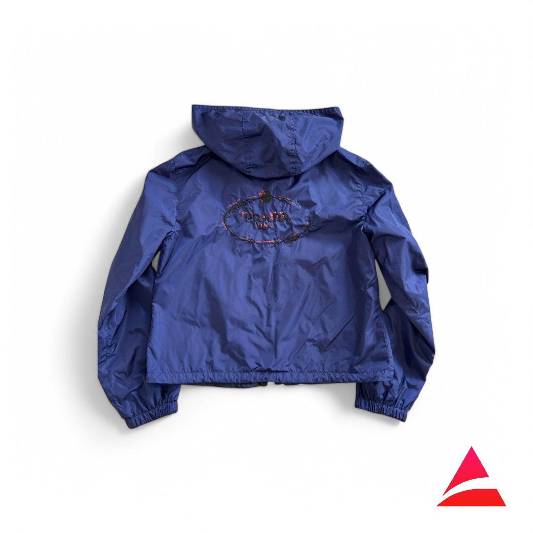 Prada - L Nylon Navy Black Embroidered Light Jacket
