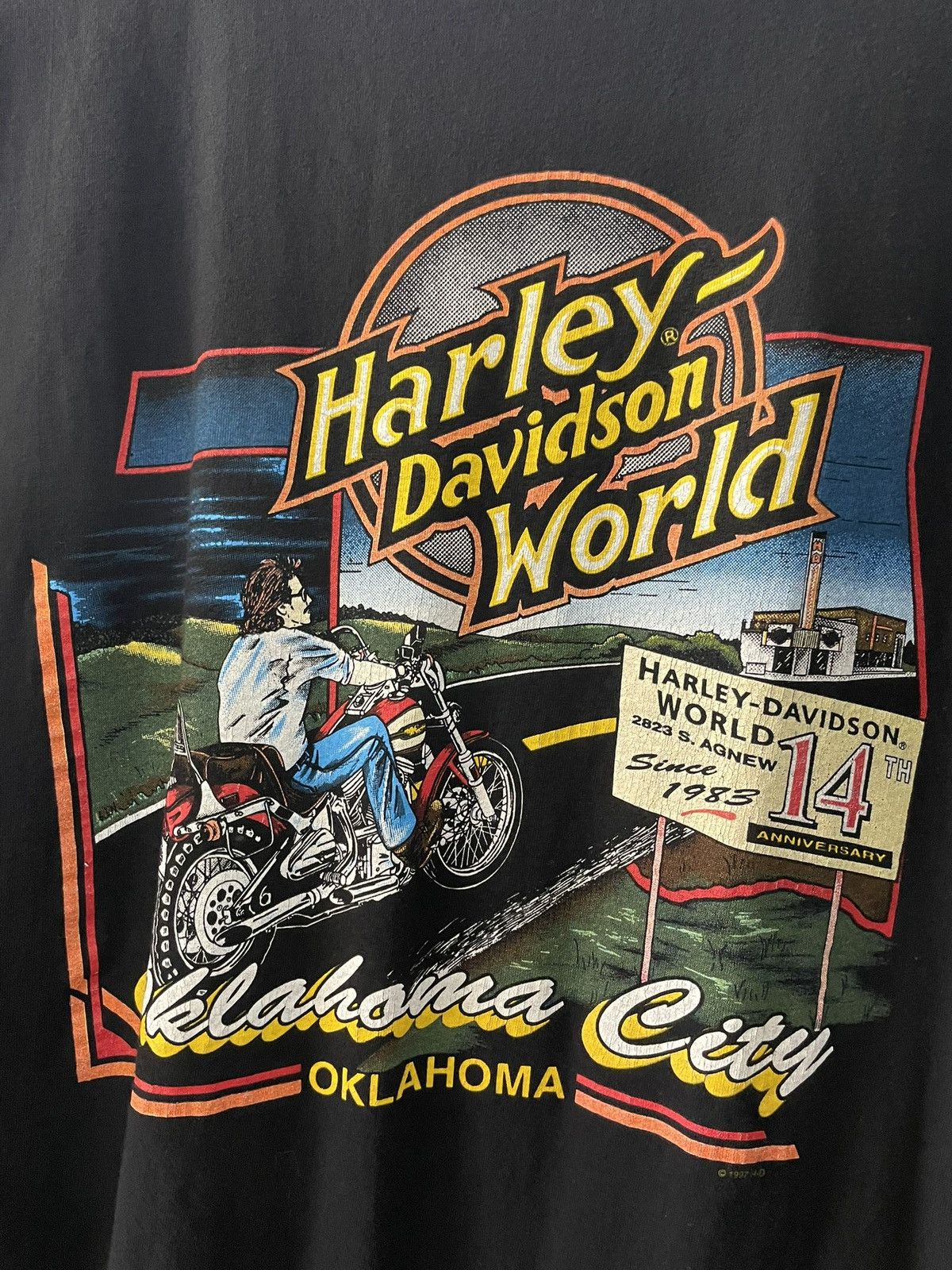 Harley Davidson × Vintage Vintage Harley Davidson World Racing Shirt 90s Oklahoma City Size US XL / EU 56 / 4 - 3 Thumbnail