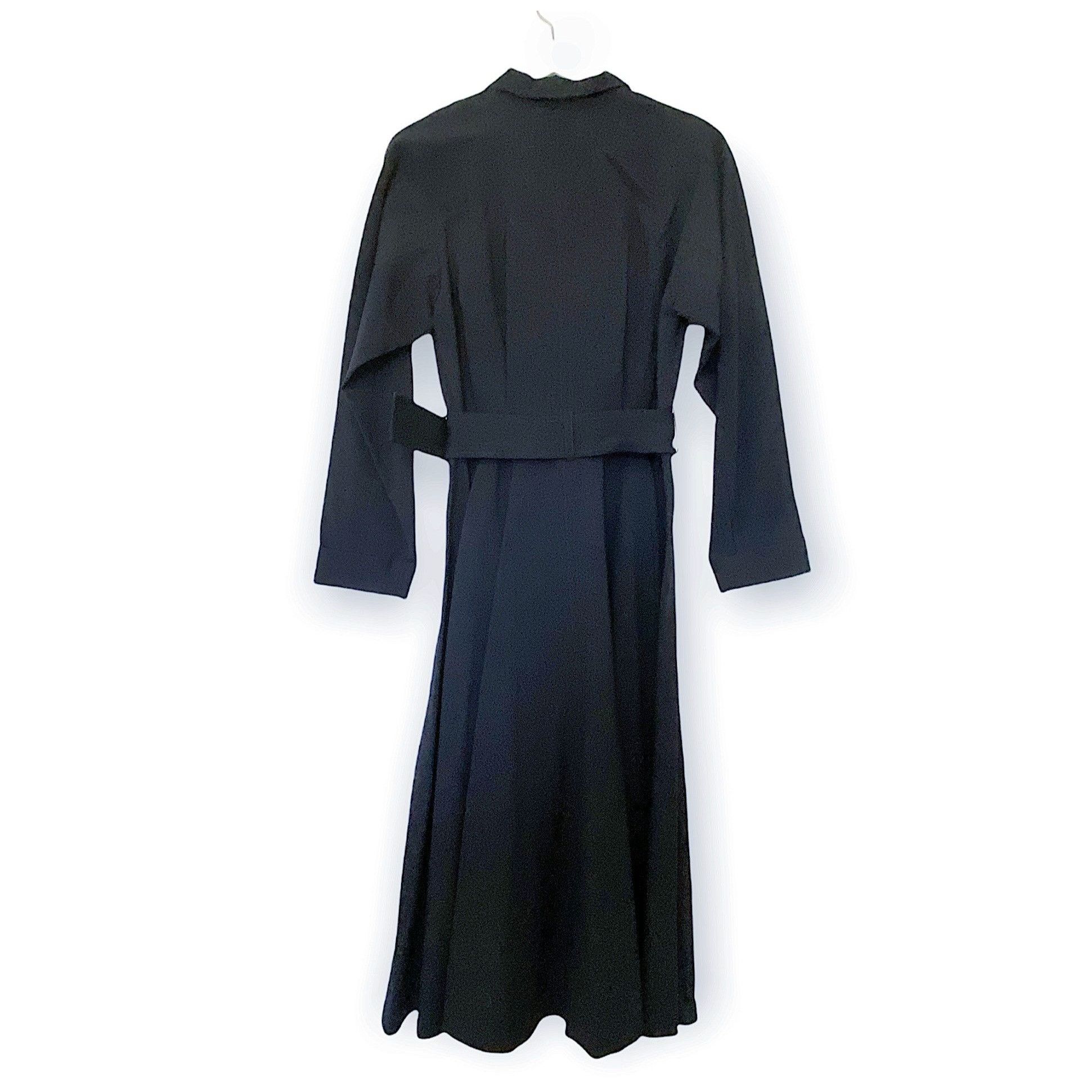Comme des Garcons Comme des Garçons Tricot AD1991 Navy Wool Belted Midi Dress Size S / US 4 / IT 40 - 2 Thumbnail