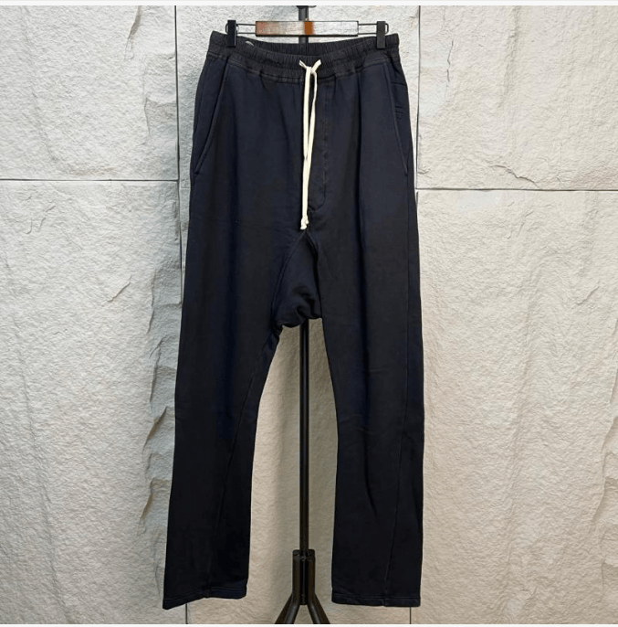 Rick Owens Rick Owens Black Dropped Crotch Sweatpants Size US 28 / EU 44 - 2 Thumbnail