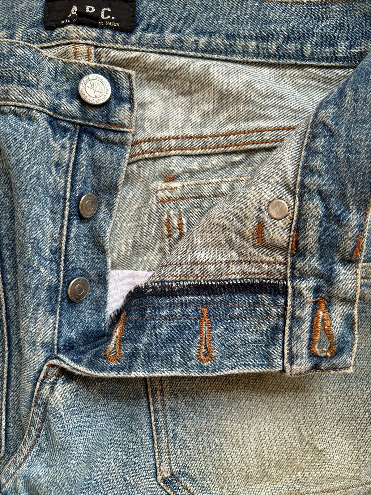 A.P.C. Vintage A.P.C. Button Fly Mud Wash Baker Pants Jeans Size US 28 / EU 44 - 3 Thumbnail