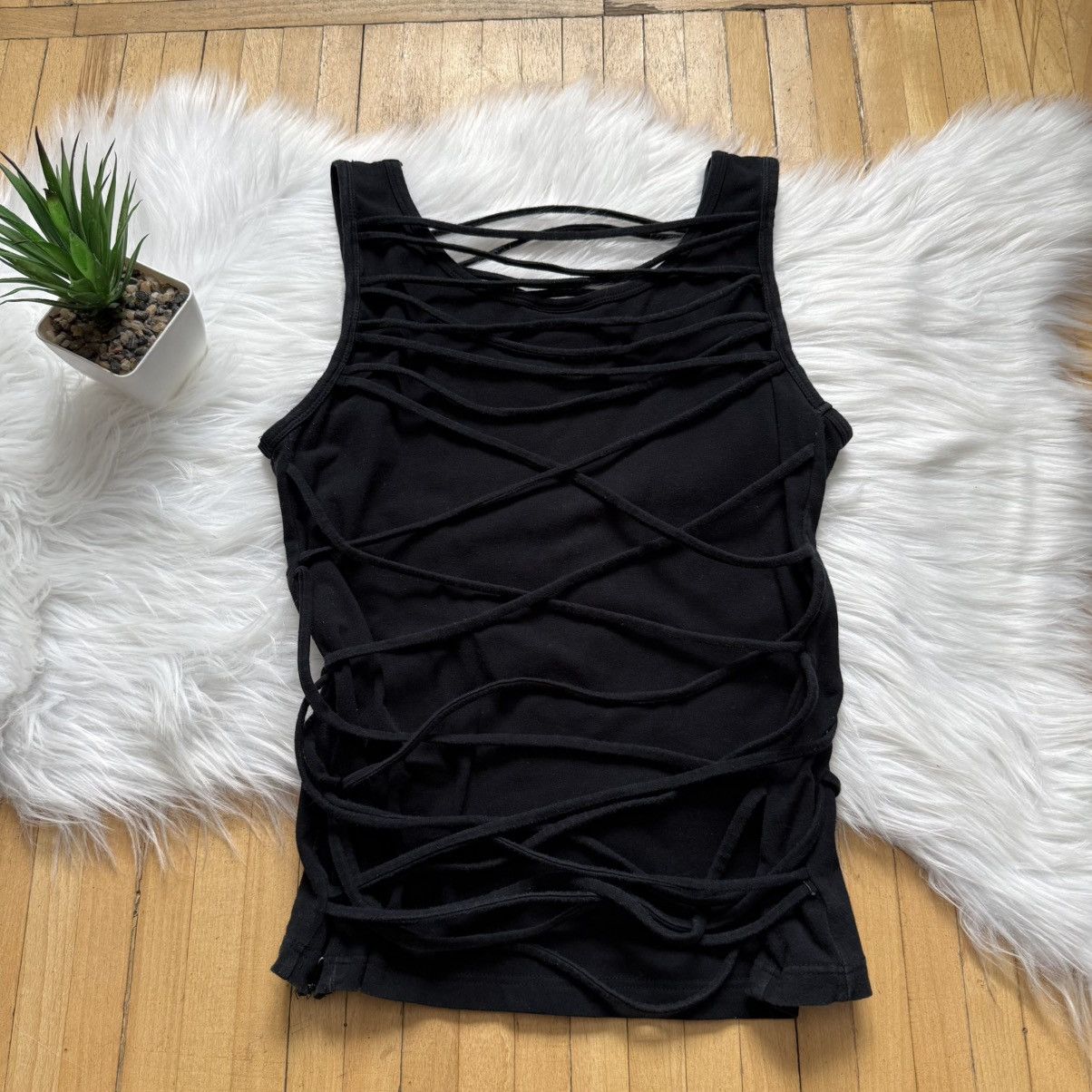 Hysteric Glamour 📌 Crazy Y2K Pash Cropped Lace Up Strappy Top Size M / US 6-8 / IT 42-44 - 8 Thumbnail