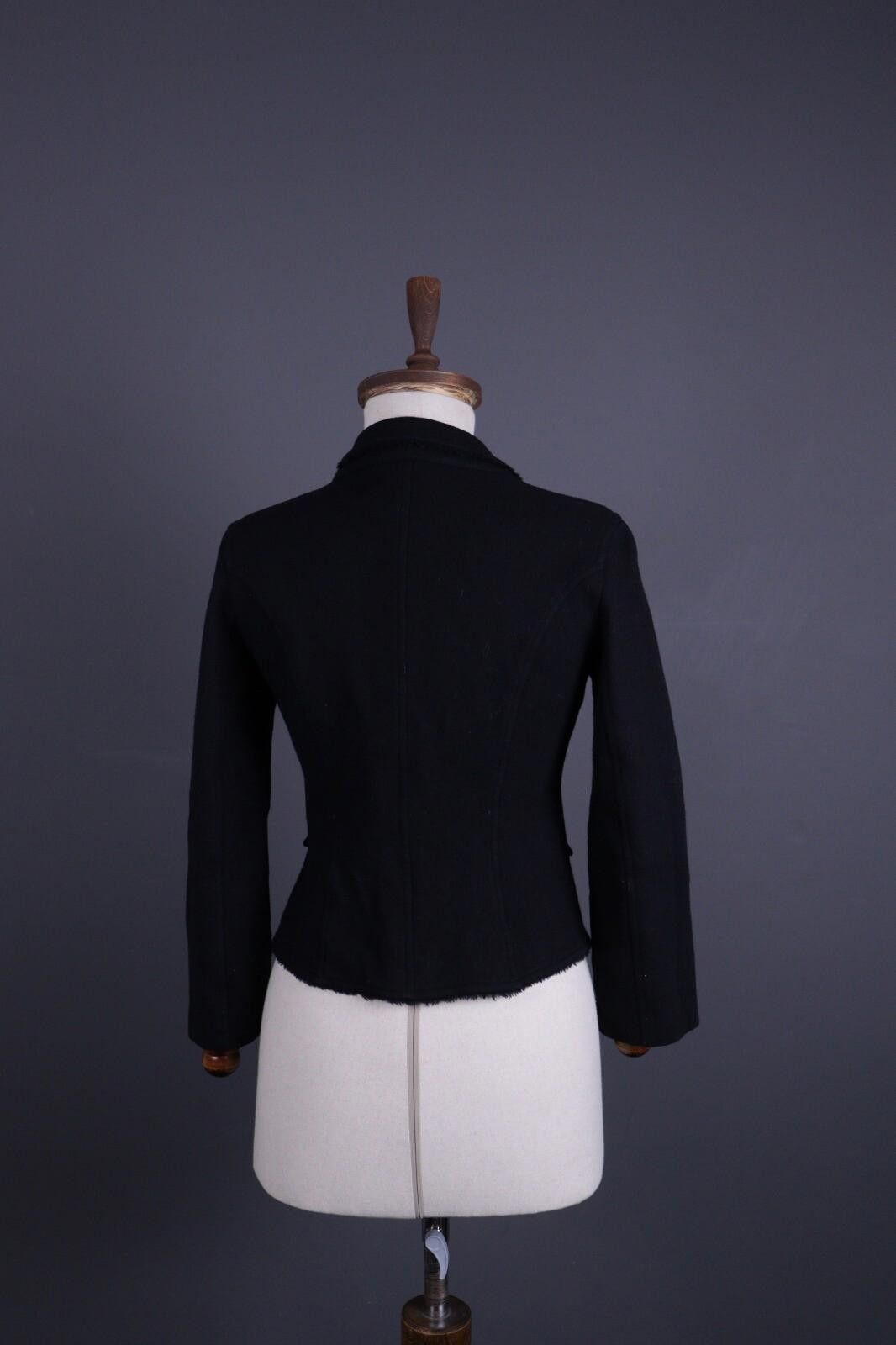 Designer Marc Cain Black Lagenlook Wool Blazer Jacket Size 3 Size M / US 6-8 / IT 42-44 - 6 Thumbnail