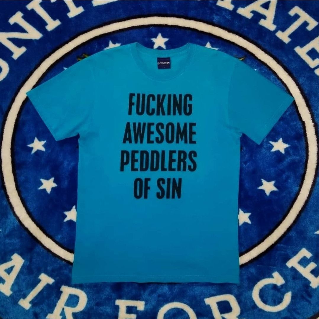image of Fucking Awesome 2009 Peddlers Of Sin Tee in Blue, Men's (Size Large)