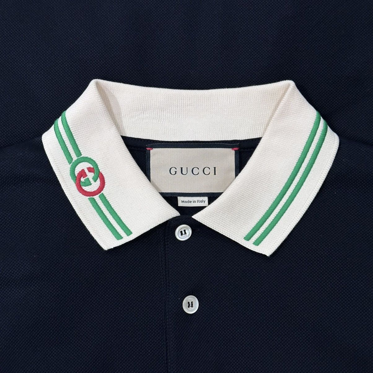 Gucci GUCCI BLACK INTERLOCKING GG POCKET POLO SIZE LARGE Size US L / EU 52-54 / 3 - 4 Thumbnail