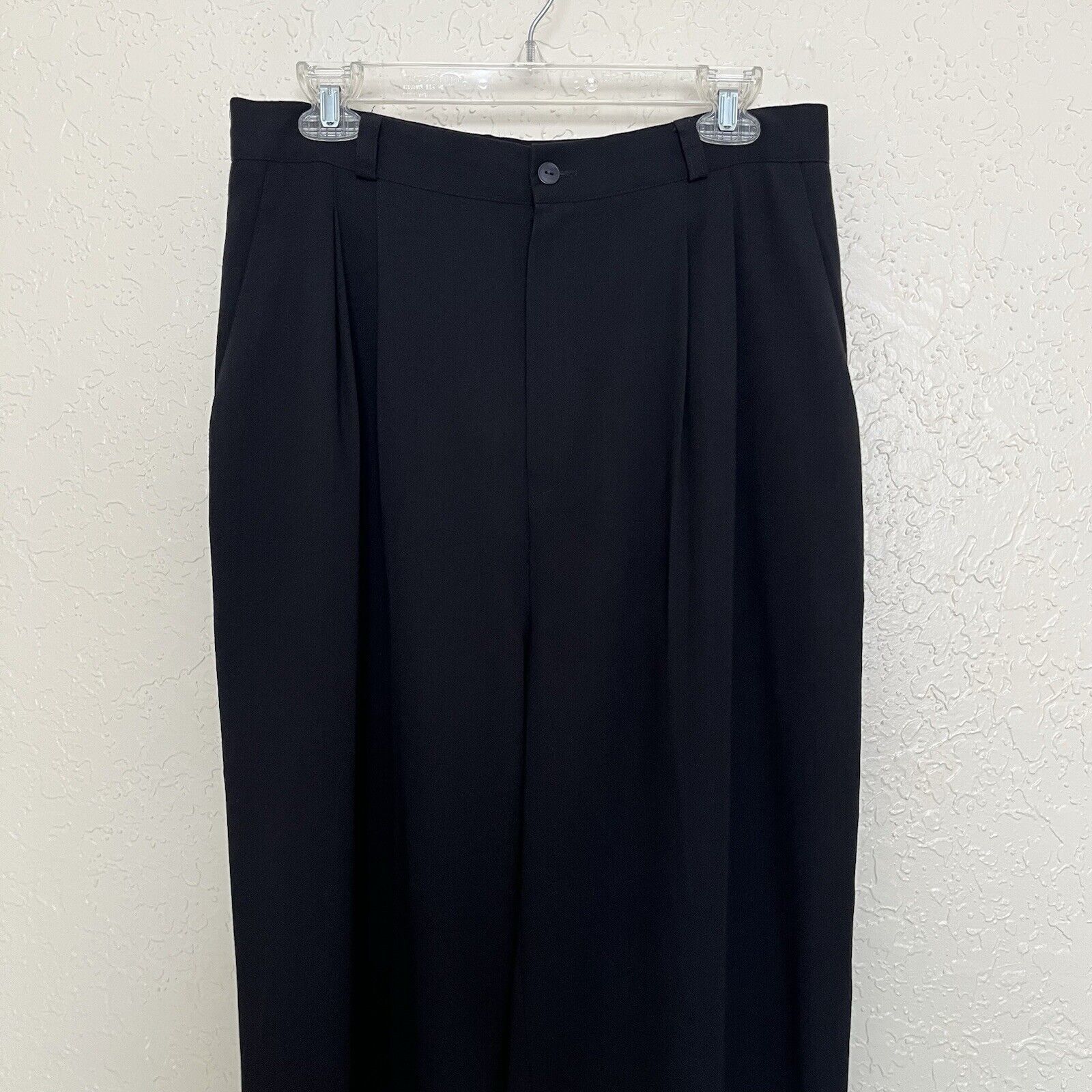 Vintage San Moire | Black Pleated Pants Vintage 90s Y2K Women’s 16 Size 38" / US 16 / IT 52 - 3 Thumbnail