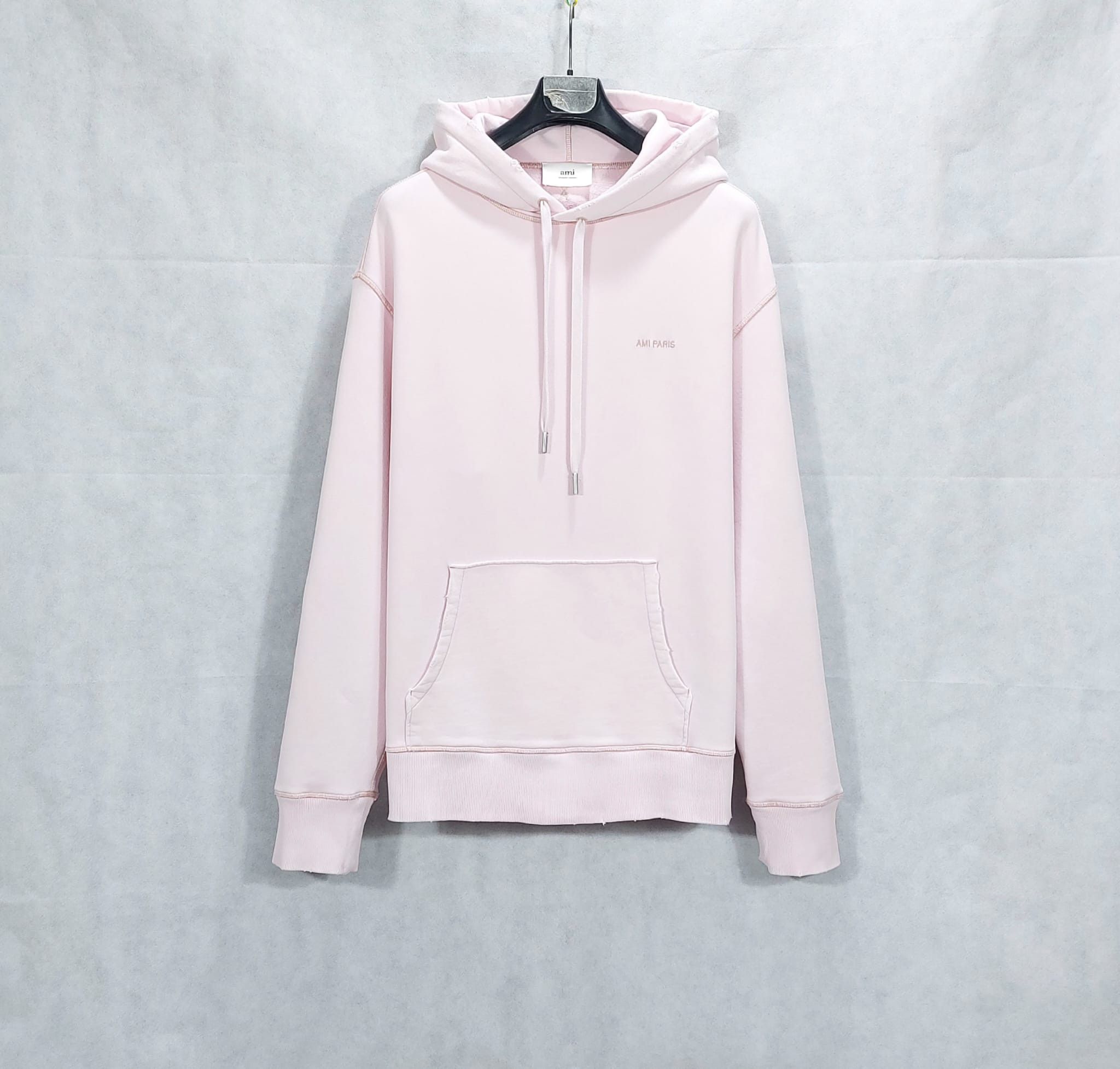 image of Ami Fade Out Hoodie in Powder Pink, Men's (Size Large)