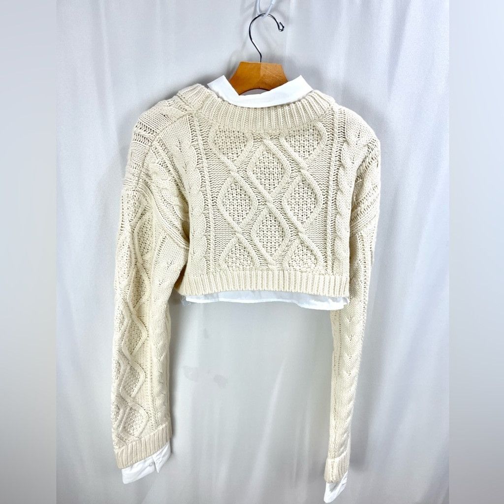 Lioness NEW Lioness Sonny Chic Cream Knit Crop Sweater US M (AU 10) Size S / US 4 / IT 40 - 6 Thumbnail