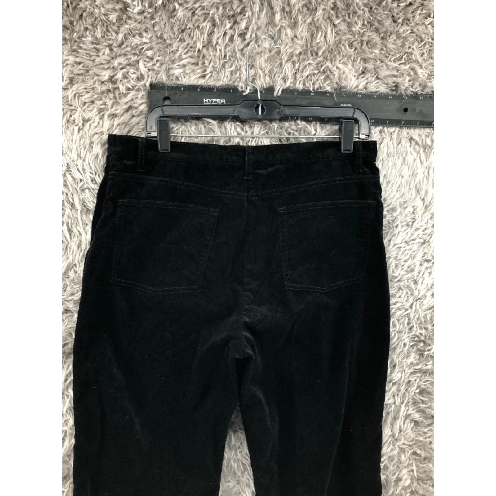 Ann Taylor Ann Taylor Dress Pants Womens 12 Black Paisley Straight Front Hook Eye Mid Rise Regular Inseam 30 Size 34" / US 12 / IT 48 - 7 Thumbnail