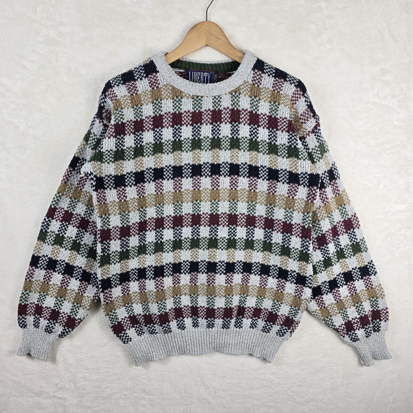 Liberty Vtg 90s Liberty Men's Heavyweight Knit Sweatshirt Sz Medium Size US M / EU 48-50 / 2 - 2 Thumbnail