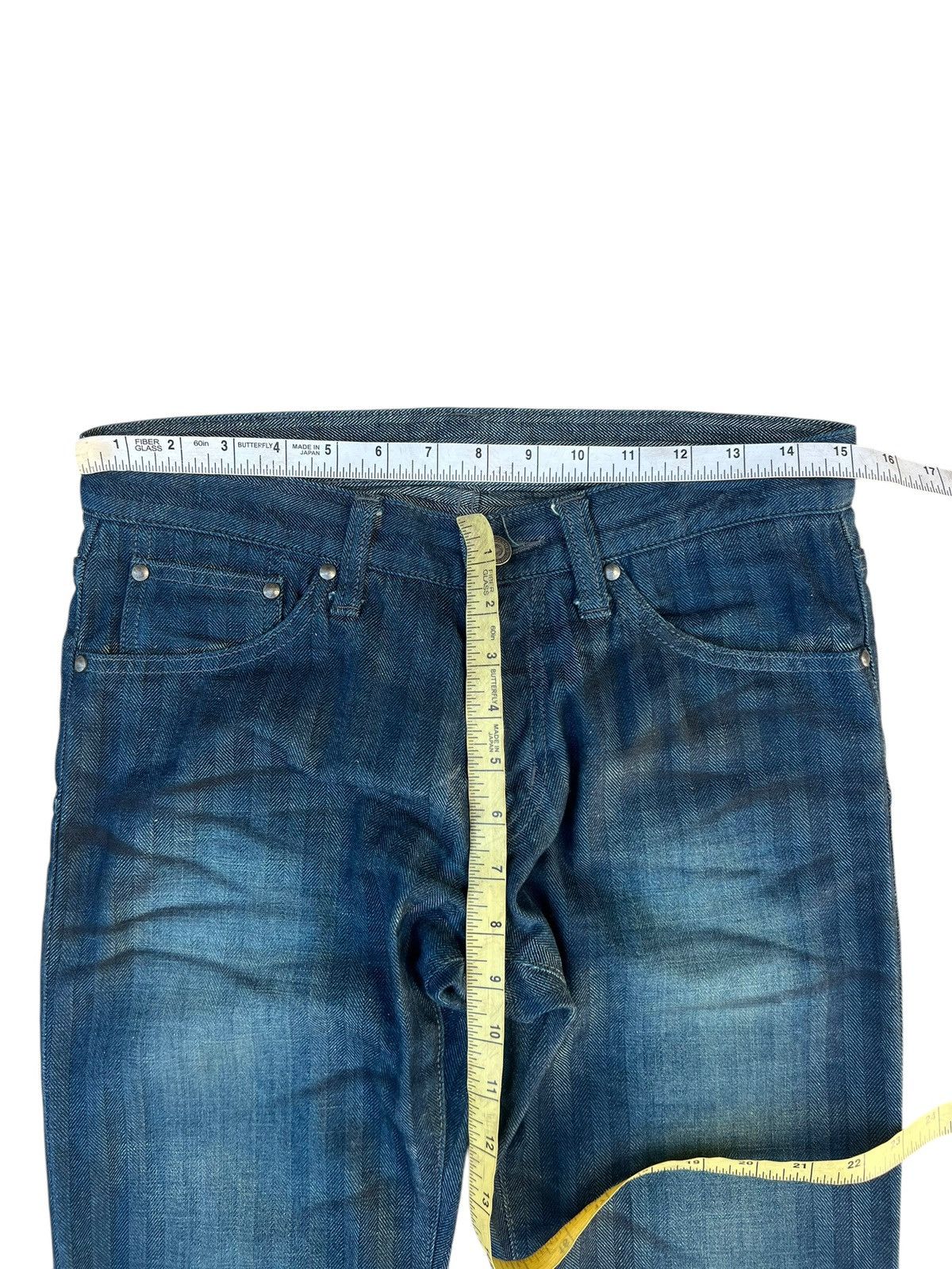 Tornado Mart Tornado Mart Striped HBT Waxed Denim Flare Jeans Size US 29 - 4 Thumbnail