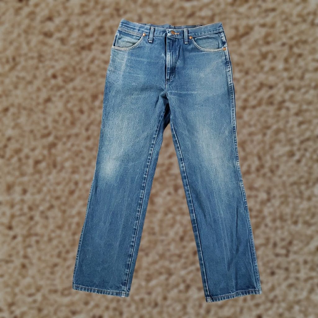 Wrangler Wrangler Cowboy Cut Jeans Slim 34x31 Mens 936 Regular Straight Blue Denim 5-Pocket USA 90s Southwestern 936PWD Size US 34 / EU 50 - 1 Thumbnail