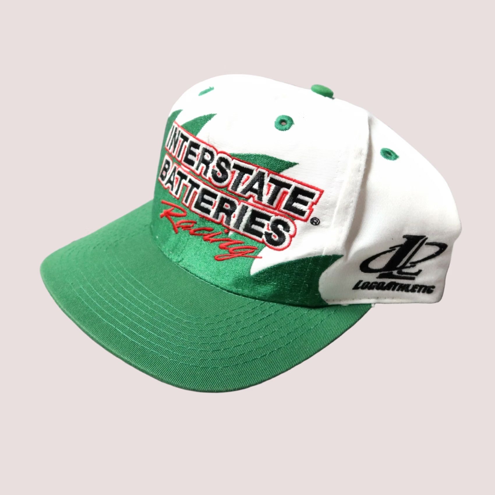 Logo Athletic VINTAGE Interstate Batteries Racing Sharktooth Hat Logo Athletic Hat Green 90s Snapback Adjustable Men Size ONE SIZE - 1 Thumbnail