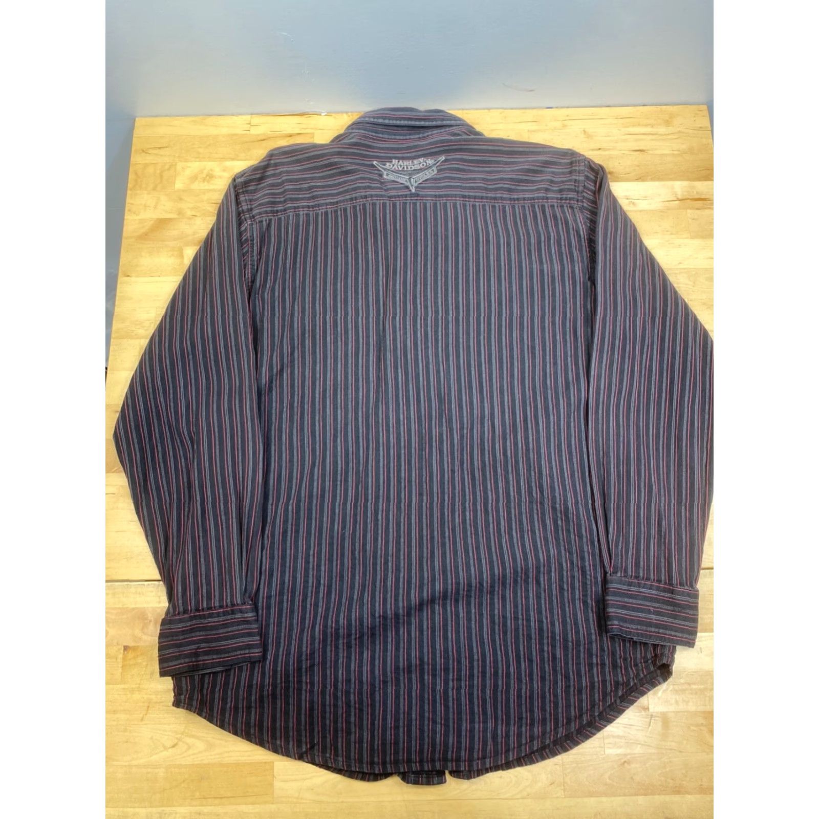 Harley Davidson Harley-Davidson Button-Up Shirt Mens M Striped Long Sleeve Casual Biker Size US M / EU 48-50 / 2 - 7 Thumbnail