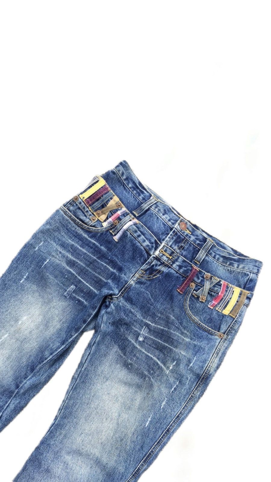 Hysteric Glamour × Japanese Brand × Le Grande Bleu (L.G.B.) Flare💥90s Six Star Insane Faded Flare Distressed Jean Size US 32 / EU 48 - 4 Thumbnail