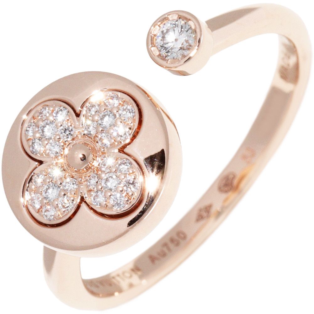 Louis Vuitton Louis Vuitton Louis Vuitton K18PG Diamond Ring Q9O85G Metal Ring Q9O85G in Great Condition Size ONE SIZE - 1 Thumbnail