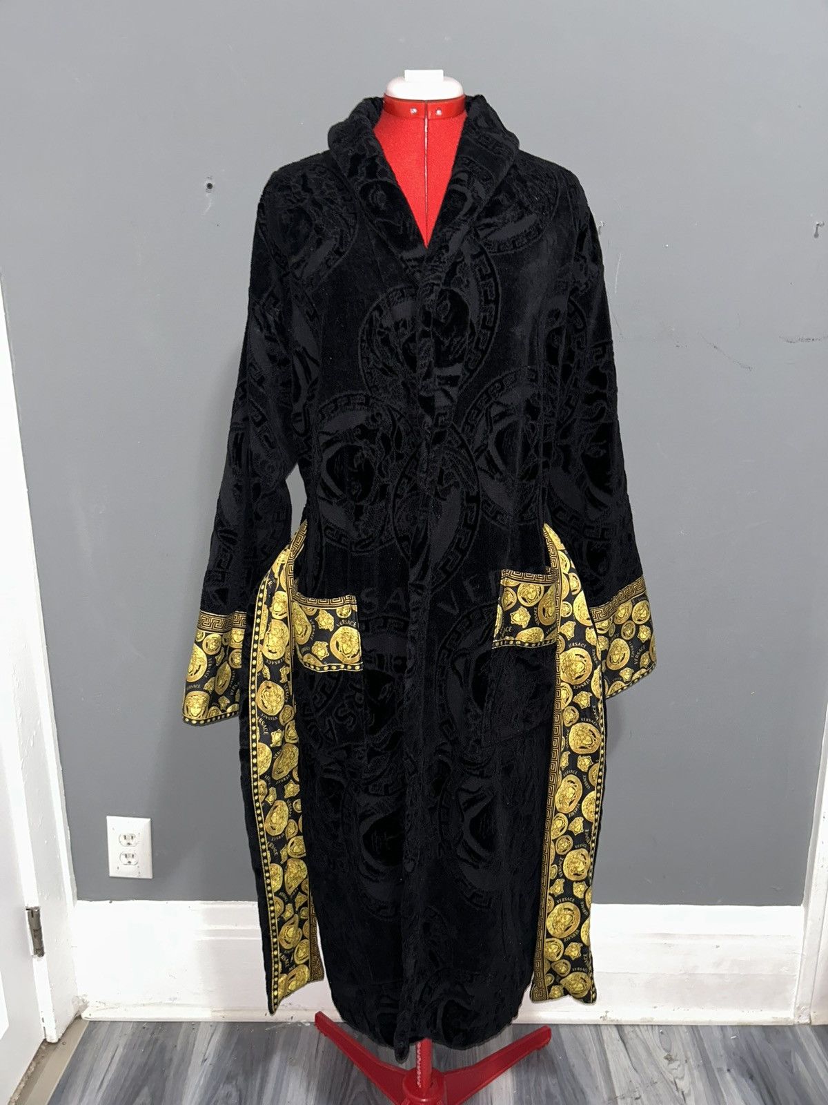 Versace Versace Medusa Amplified Black Cotton Bathrobe Unisex XL Size ONE SIZE - 2 Thumbnail