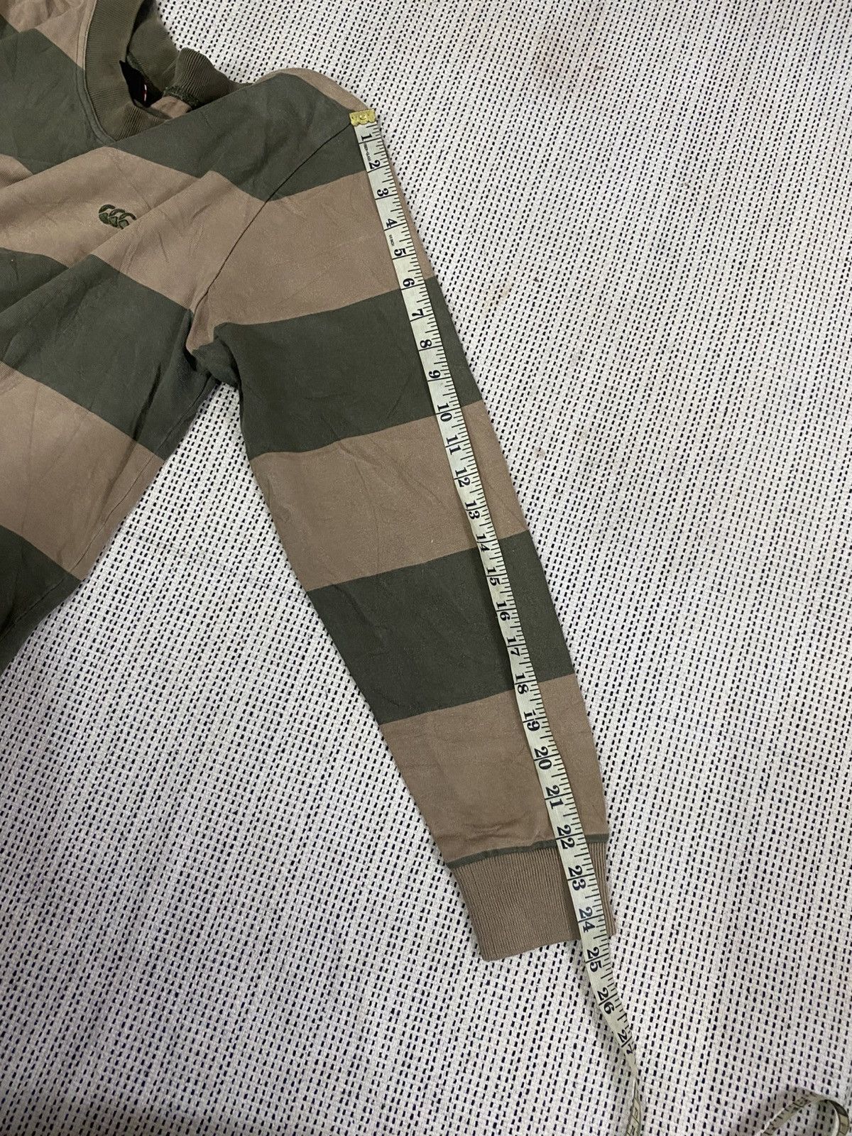 Canterbury of New Zealand Canterbury | Olive Brown Striped Long Sleeve T-Shirt Size US L / EU 52-54 / 3 - 12 Thumbnail