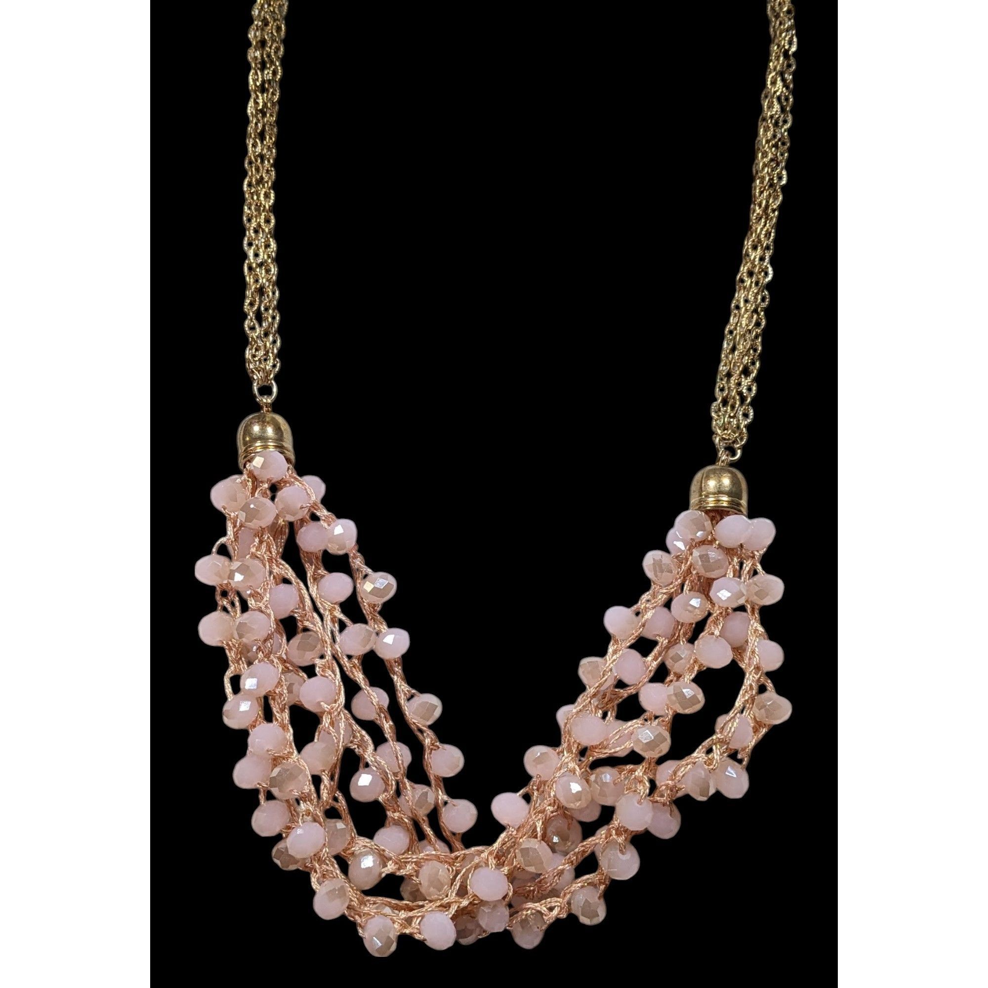 Other Coquette Glam Pastel Pink Glass Beaded Statement Necklace Size ONE SIZE - 2 Thumbnail