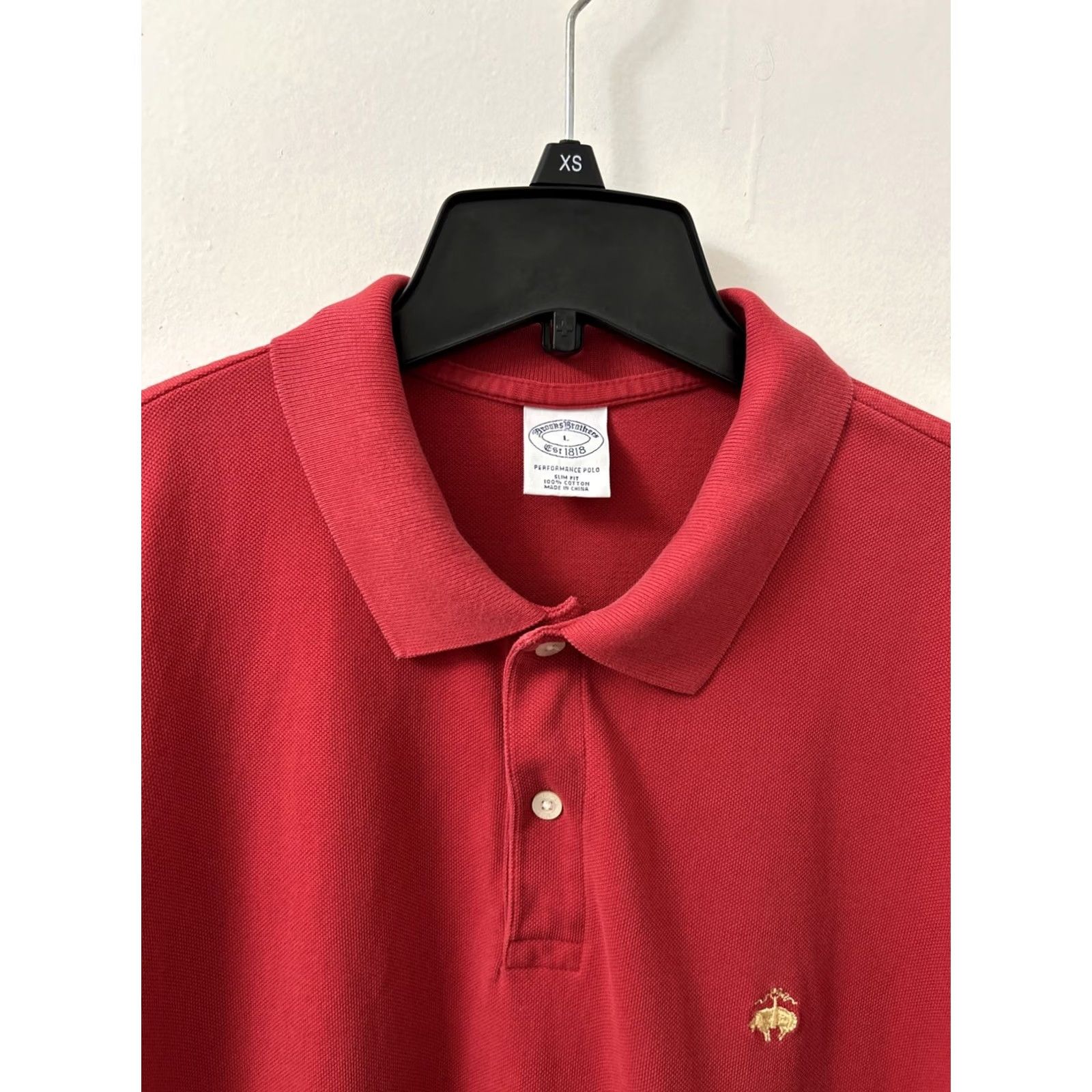 Brooks Brothers Brooks Brothers Performance Polo Shirt Mens L Red Slim Fit 100% Cotton S/S Golf Casual Brand Logo Shirt Size US L / EU 52-54 / 3 - 5 Thumbnail