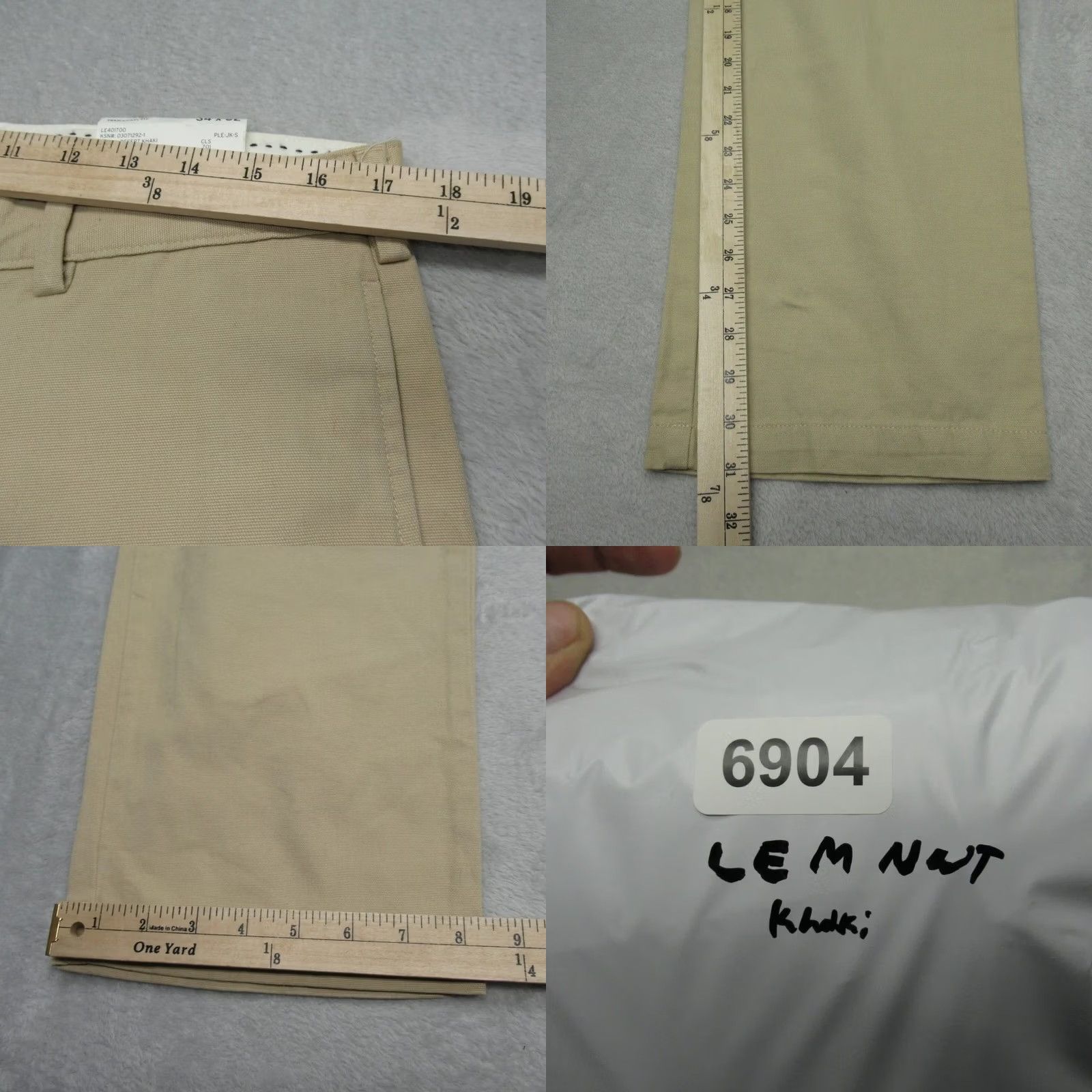 Lands' End Lands End Khaki Pants Mens Desert Chino 34x31 Regular Flat Front Straight Beige Button Zip Pockets Wrinkle Resistant Cotton Casual Business Workwear Size US 34 / EU 50 - 9 Thumbnail